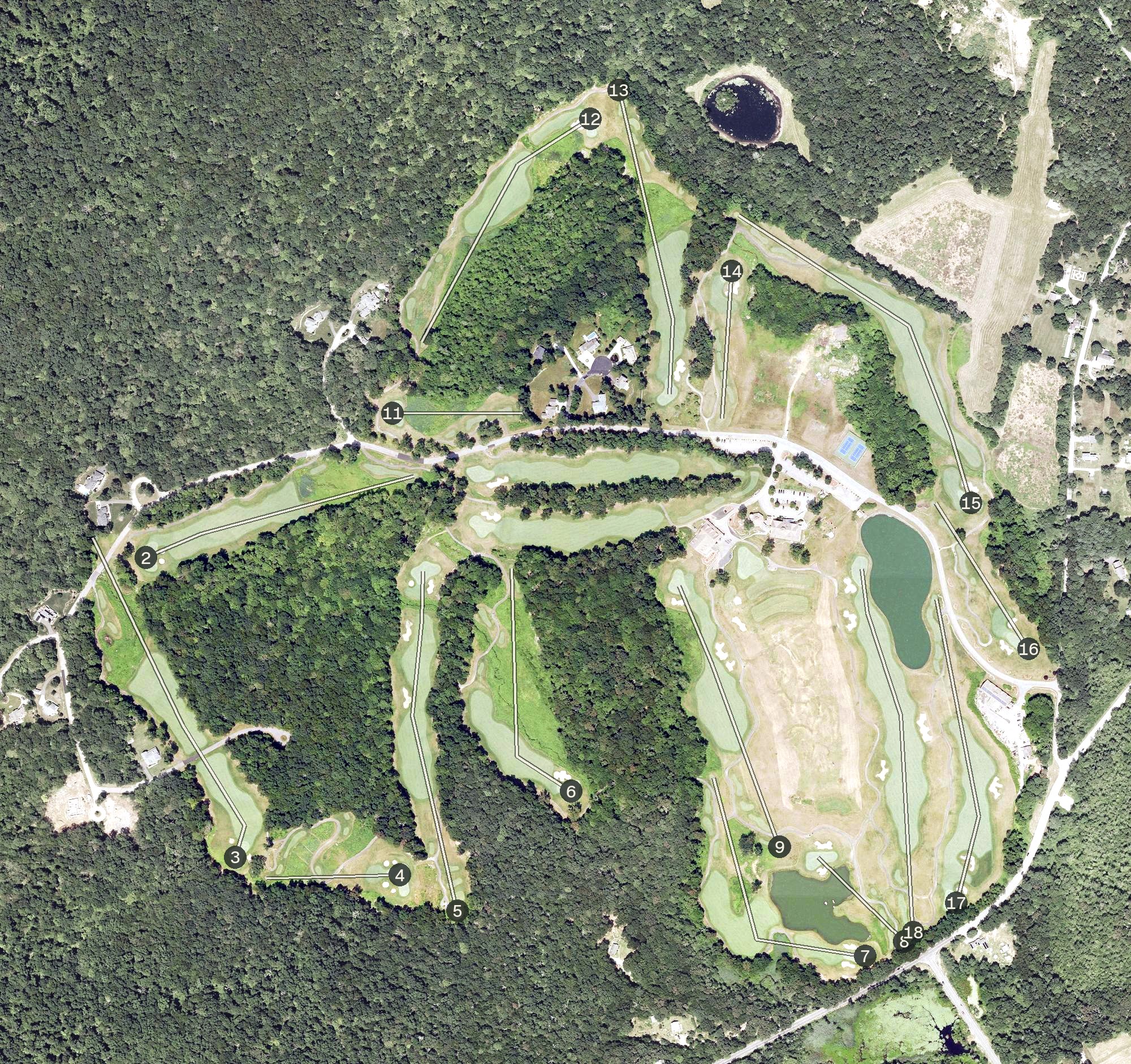 Aerial view of Fox Hopyard Golf Club, CT