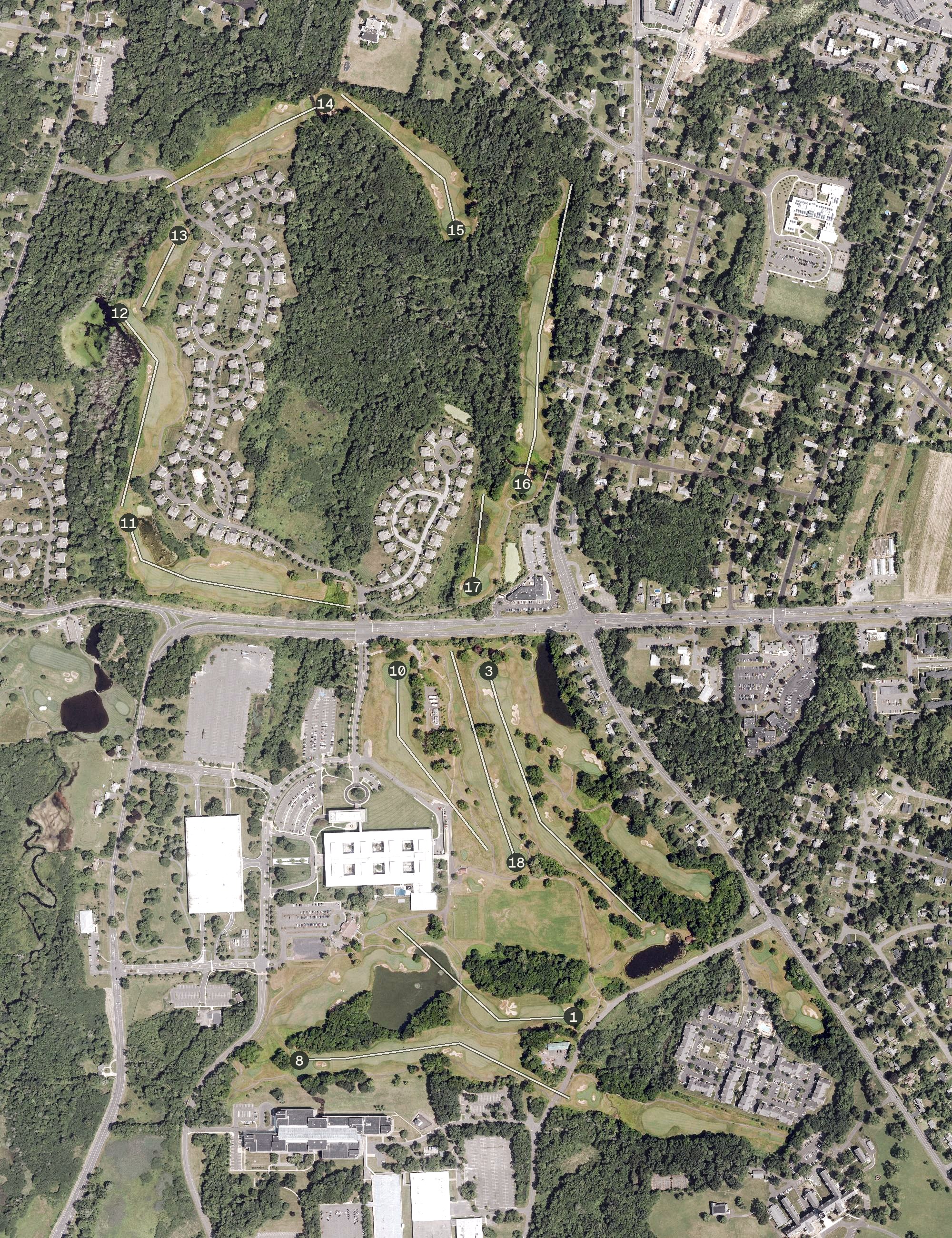 Aerial view of Gillette Ridge Golf Club, CT