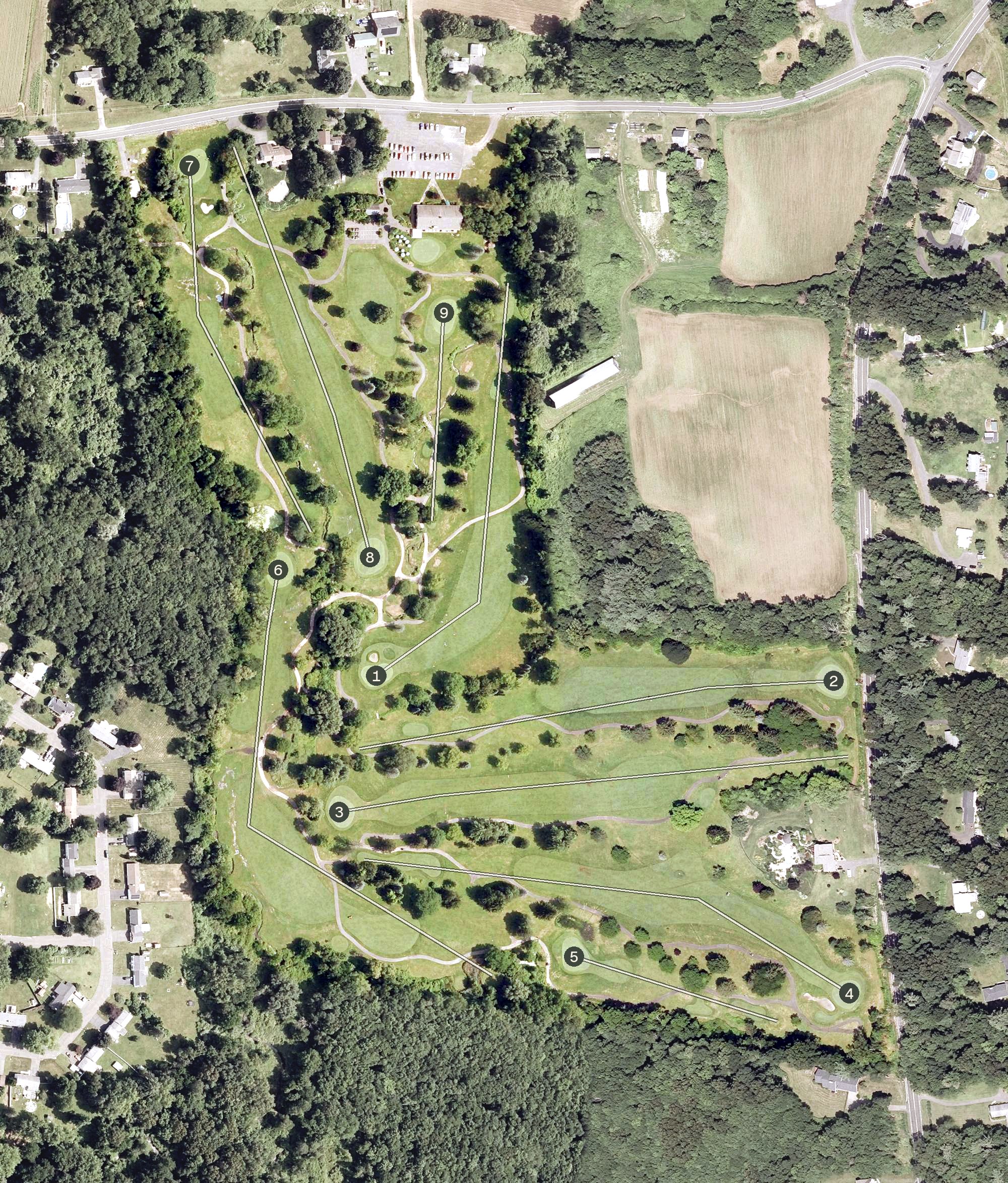 Aerial view of Grassmere Country Club, CT