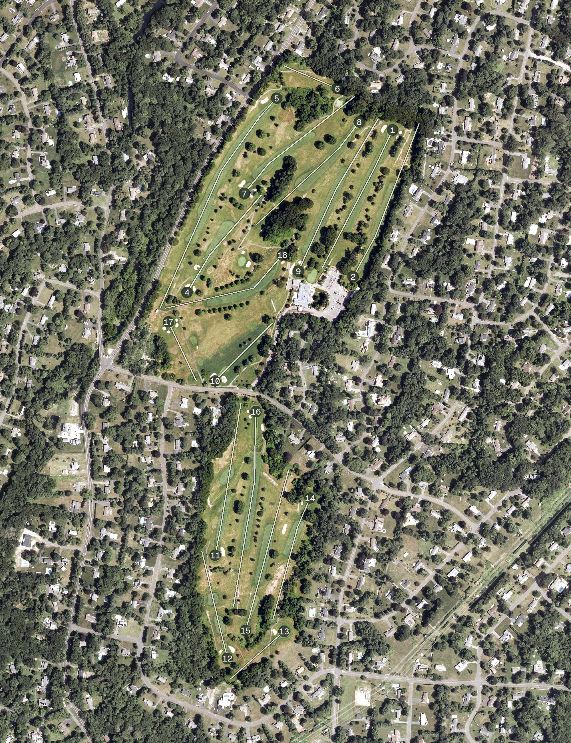 Aerial view of Grassy Hill Country Club, CT