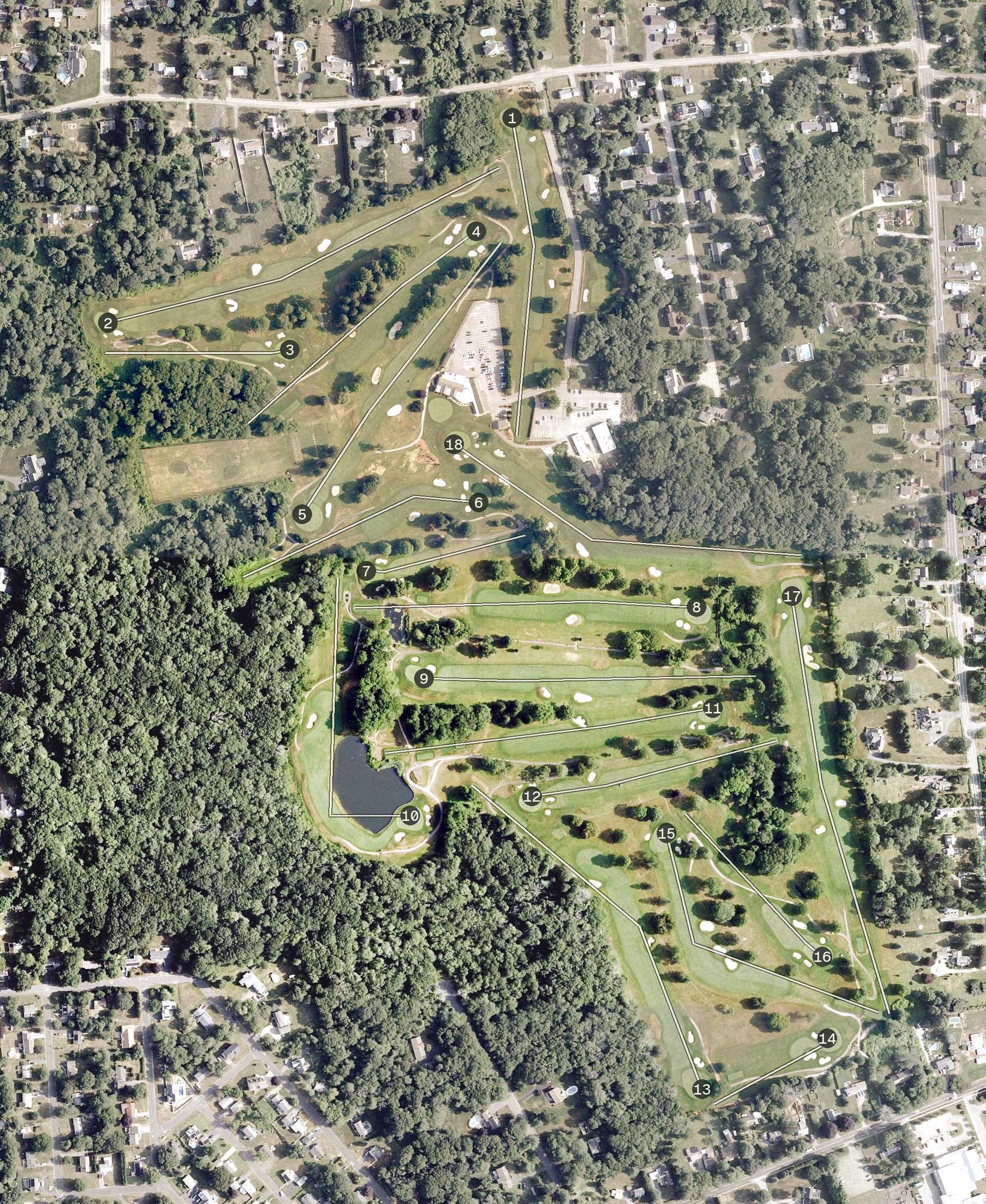Aerial view of Great Neck Country Club, CT