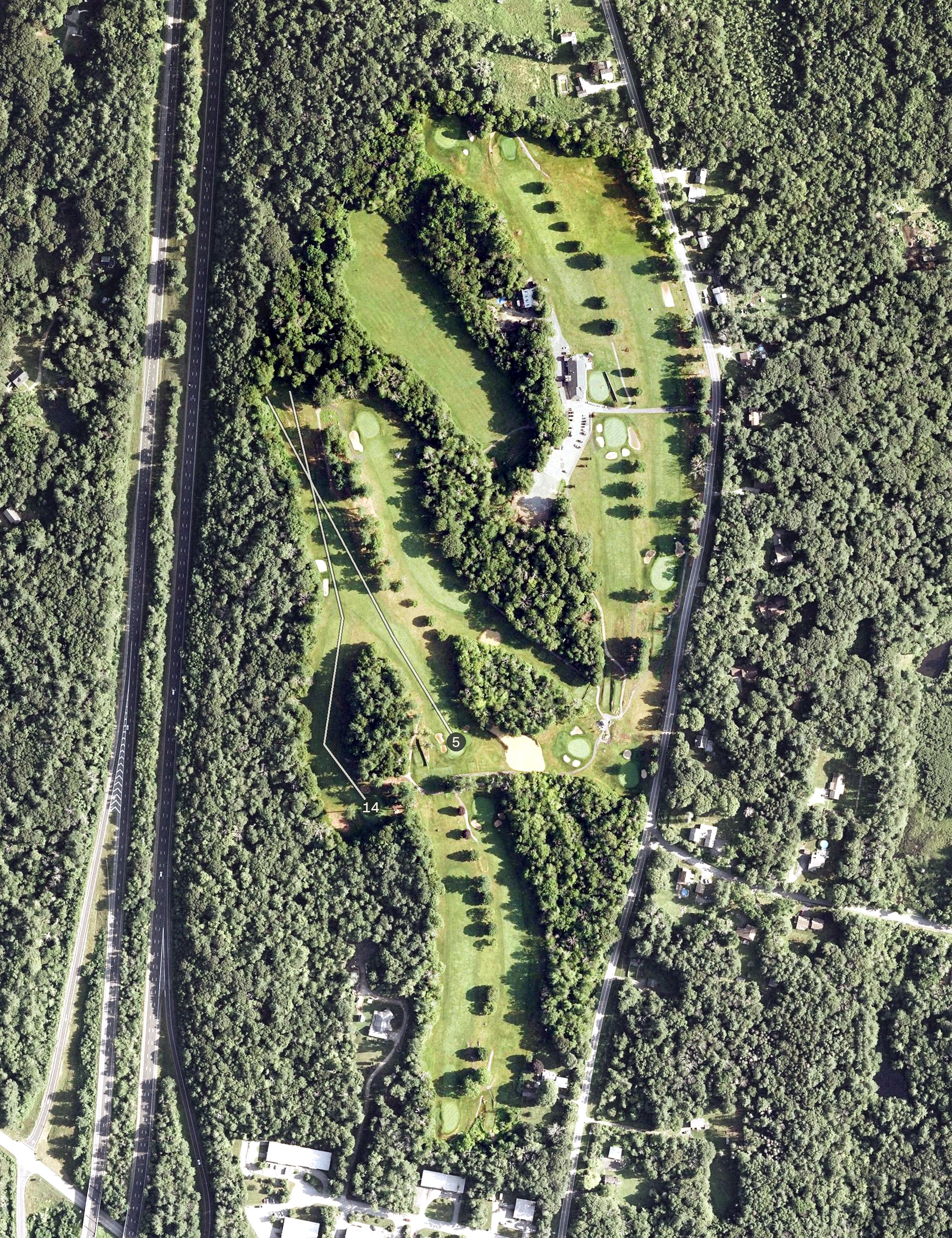 Aerial view of Green Woods Country Club, CT