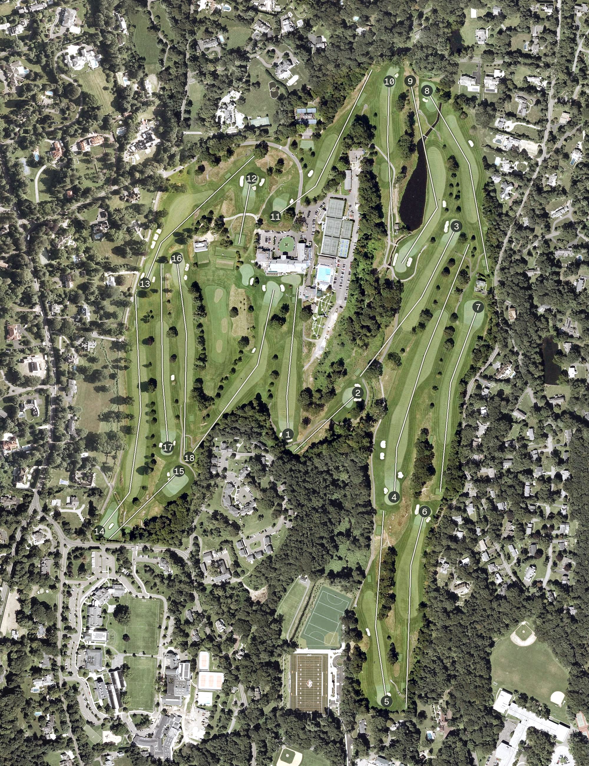 Aerial view of Greenwich Country Club, CT