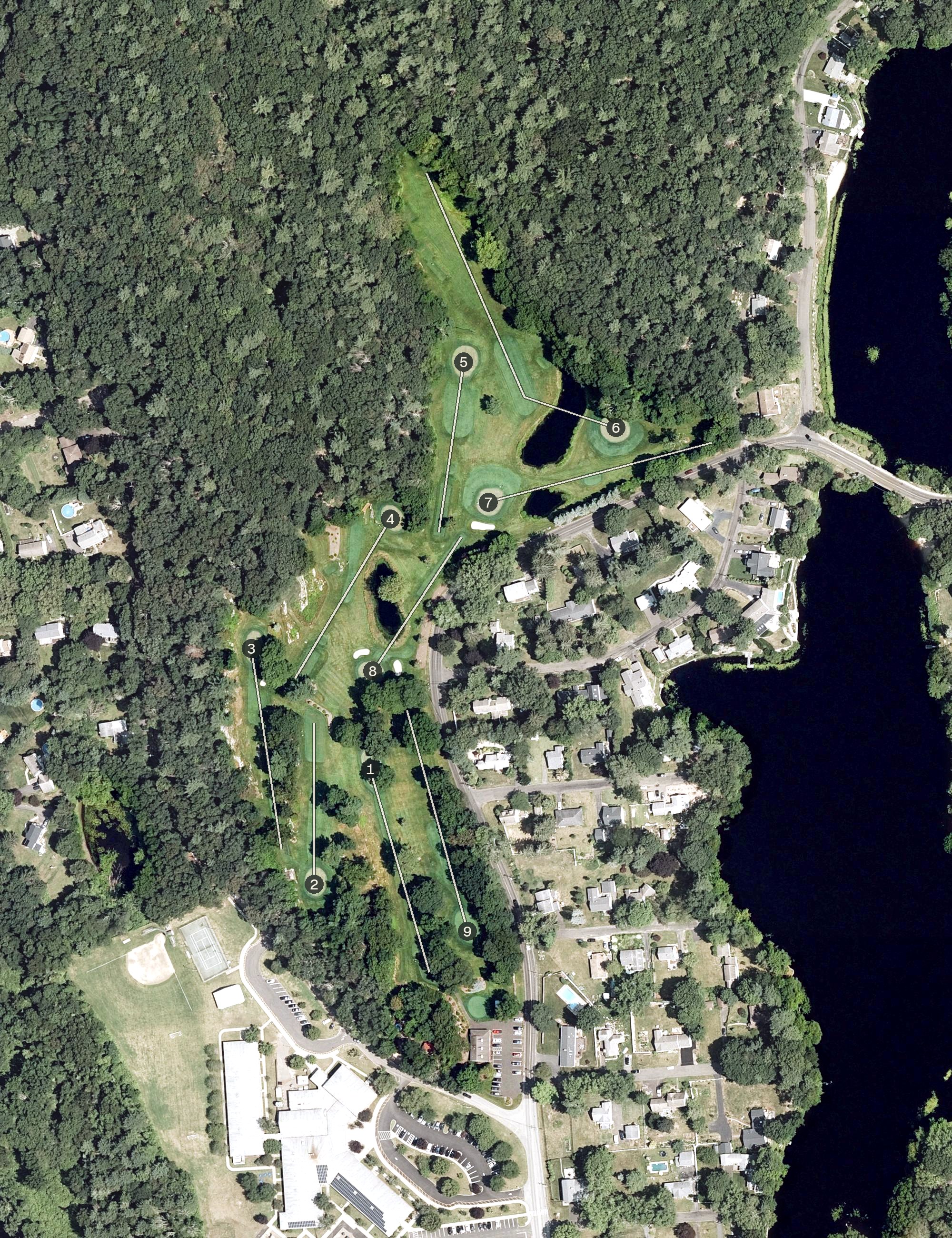 Aerial view of Guilford Lakes Golf Course, CT