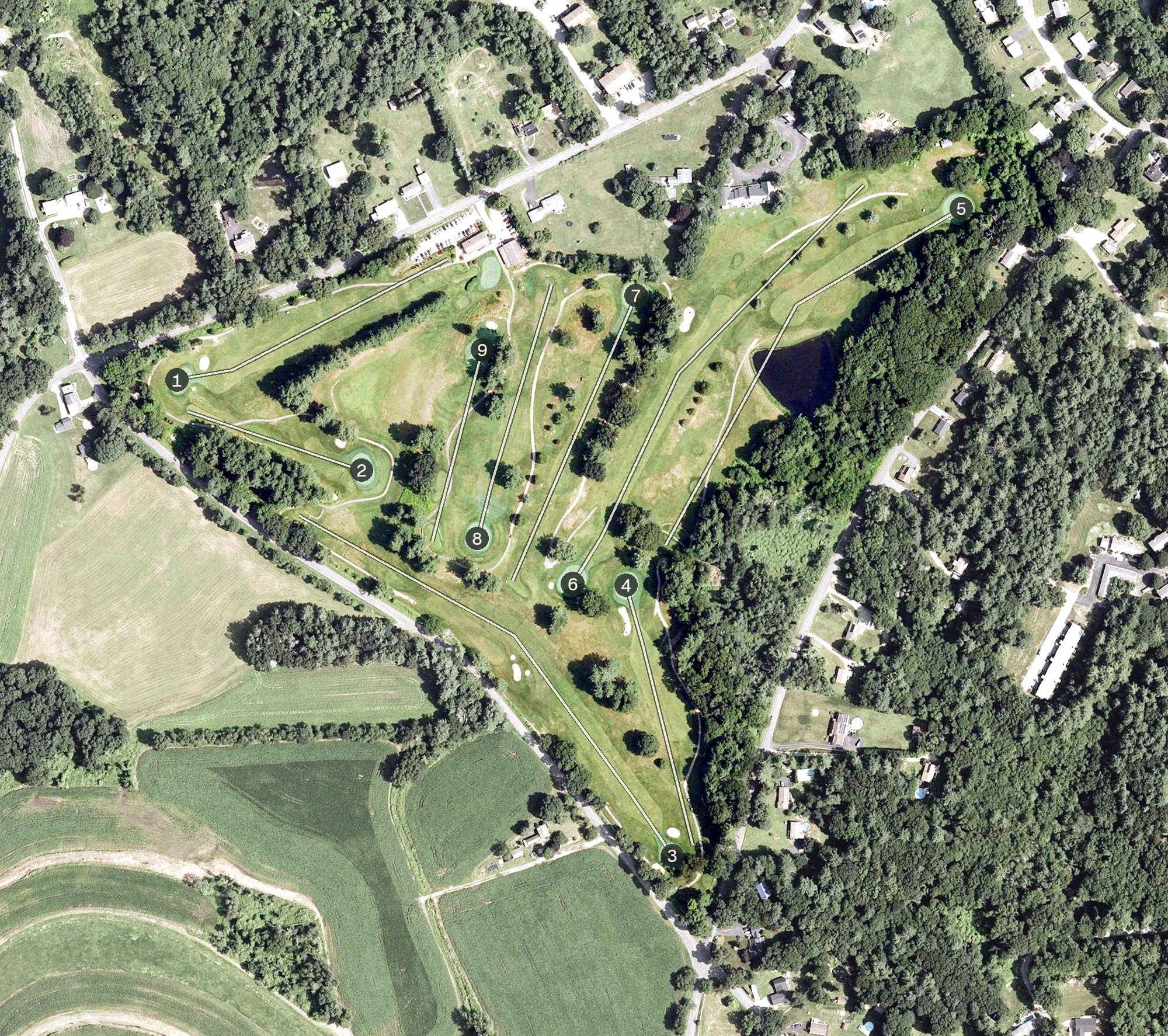 Aerial view of Harrisville Golf Course, CT