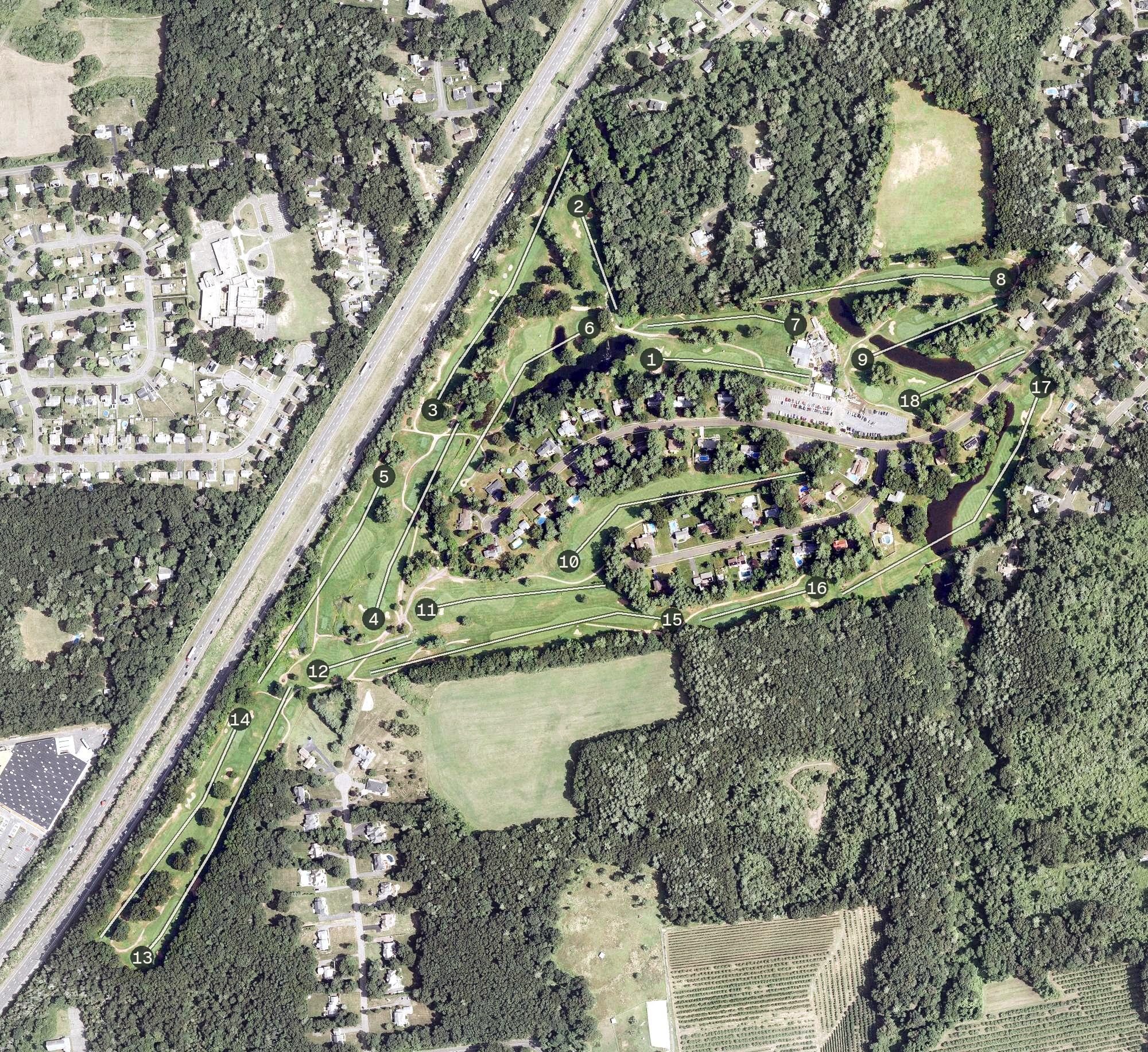 Aerial view of Hawk's Landing Golf Club, CT