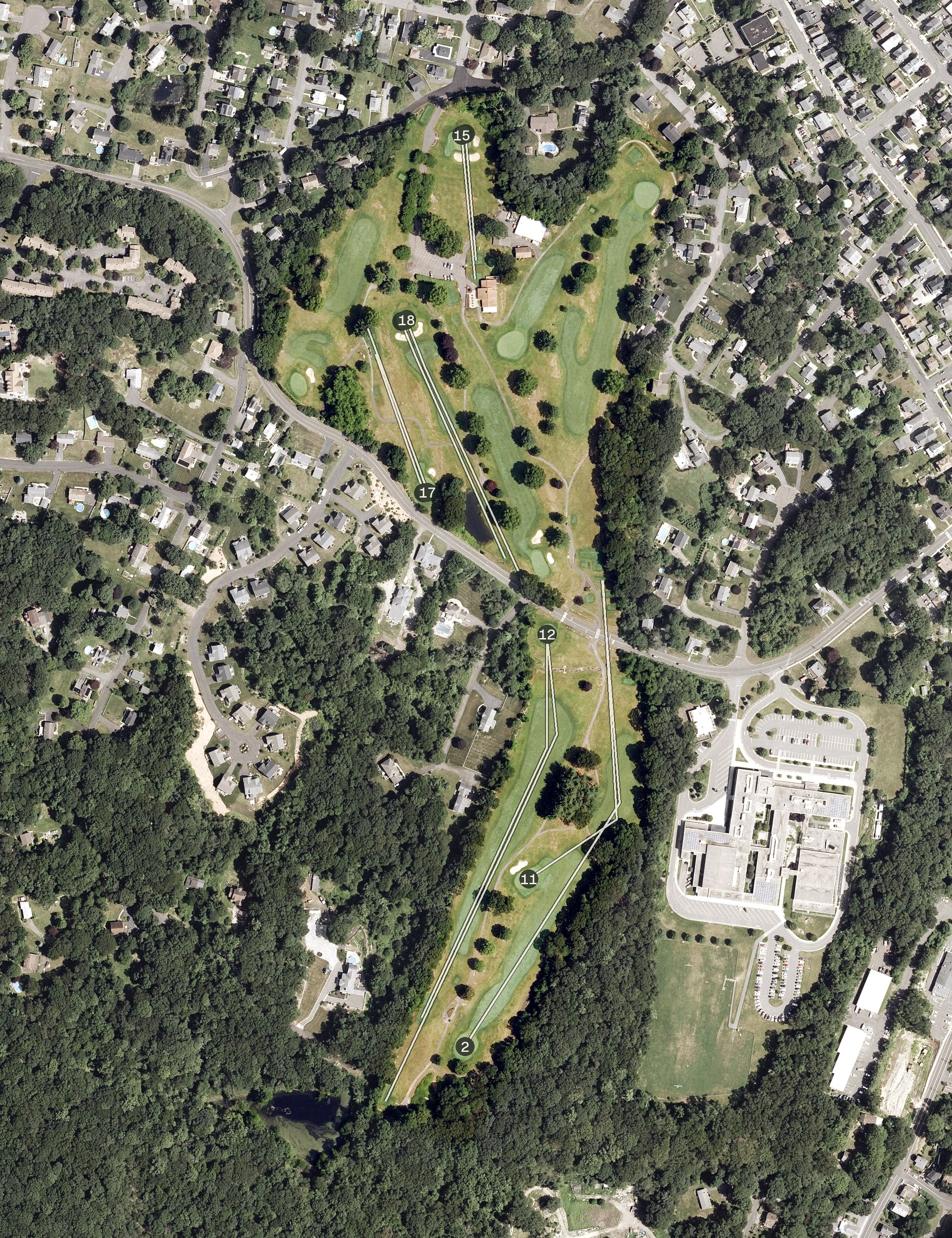 Aerial view of Highland Golf Club, CT