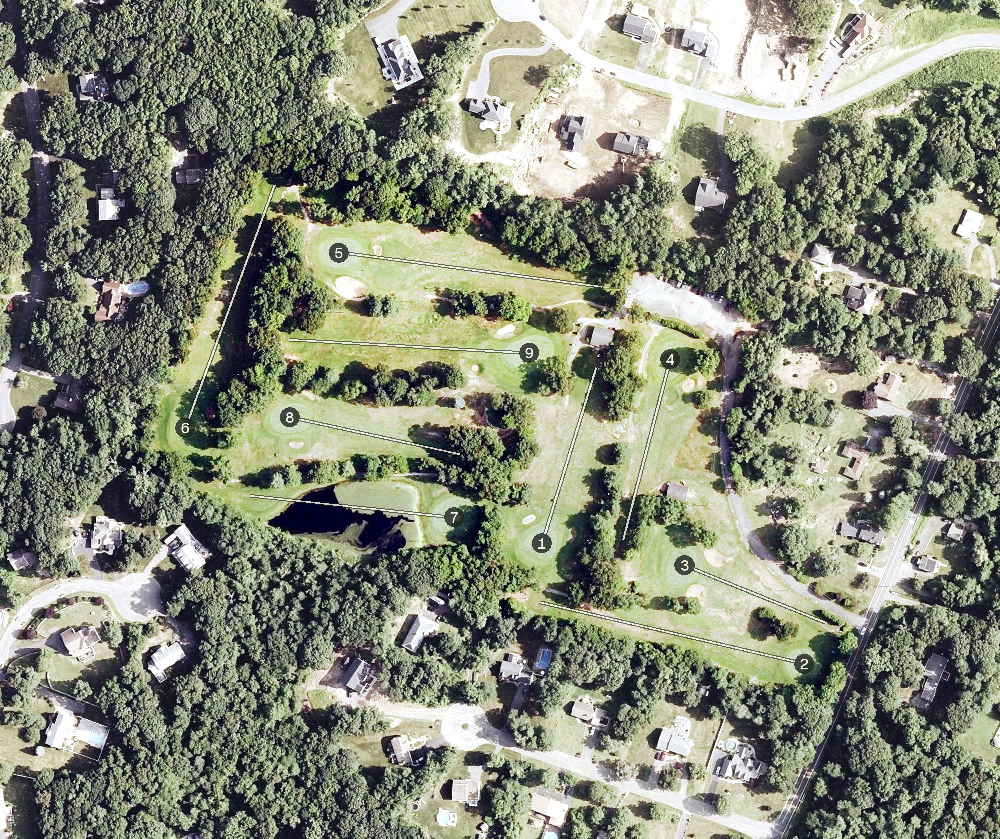 Aerial view of Highland Greens Golf Course, CT