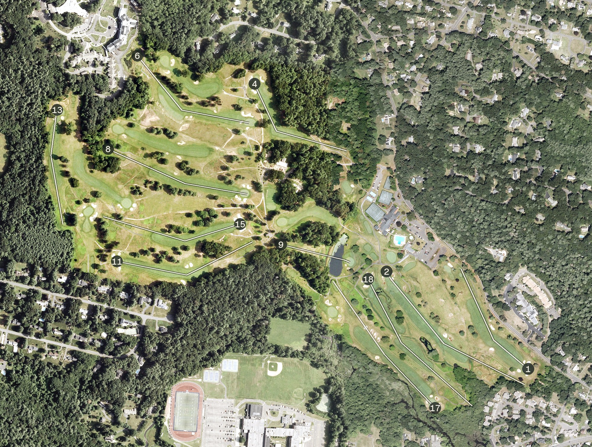 Aerial view of Hopmeadow Country Club, CT