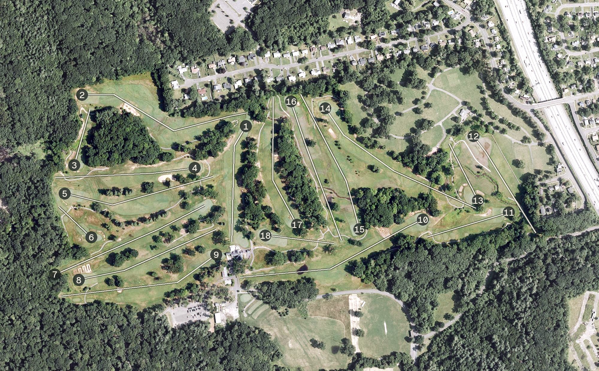 Aerial view of Keney Golf Course, CT