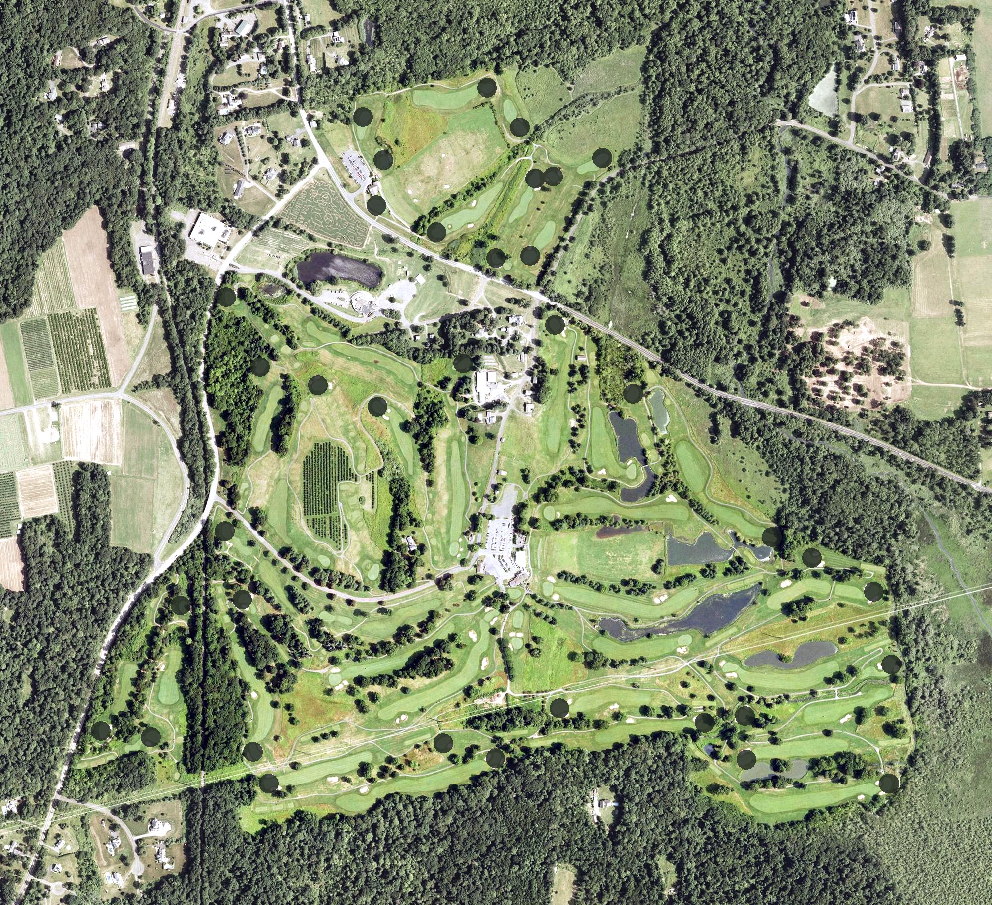 Aerial view of Lyman Orchards Golf Club, CT
