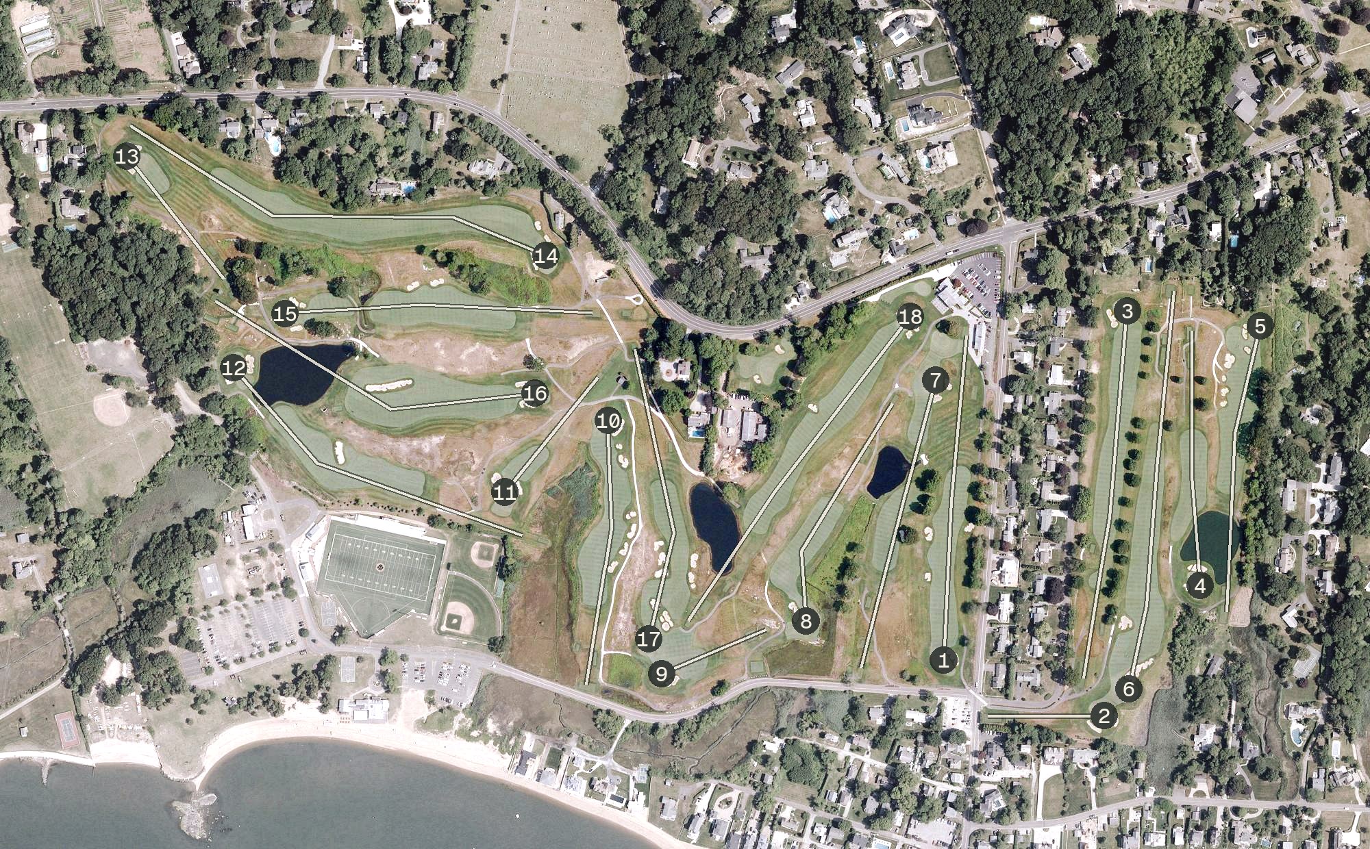 Aerial view of Madison Country Club, CT