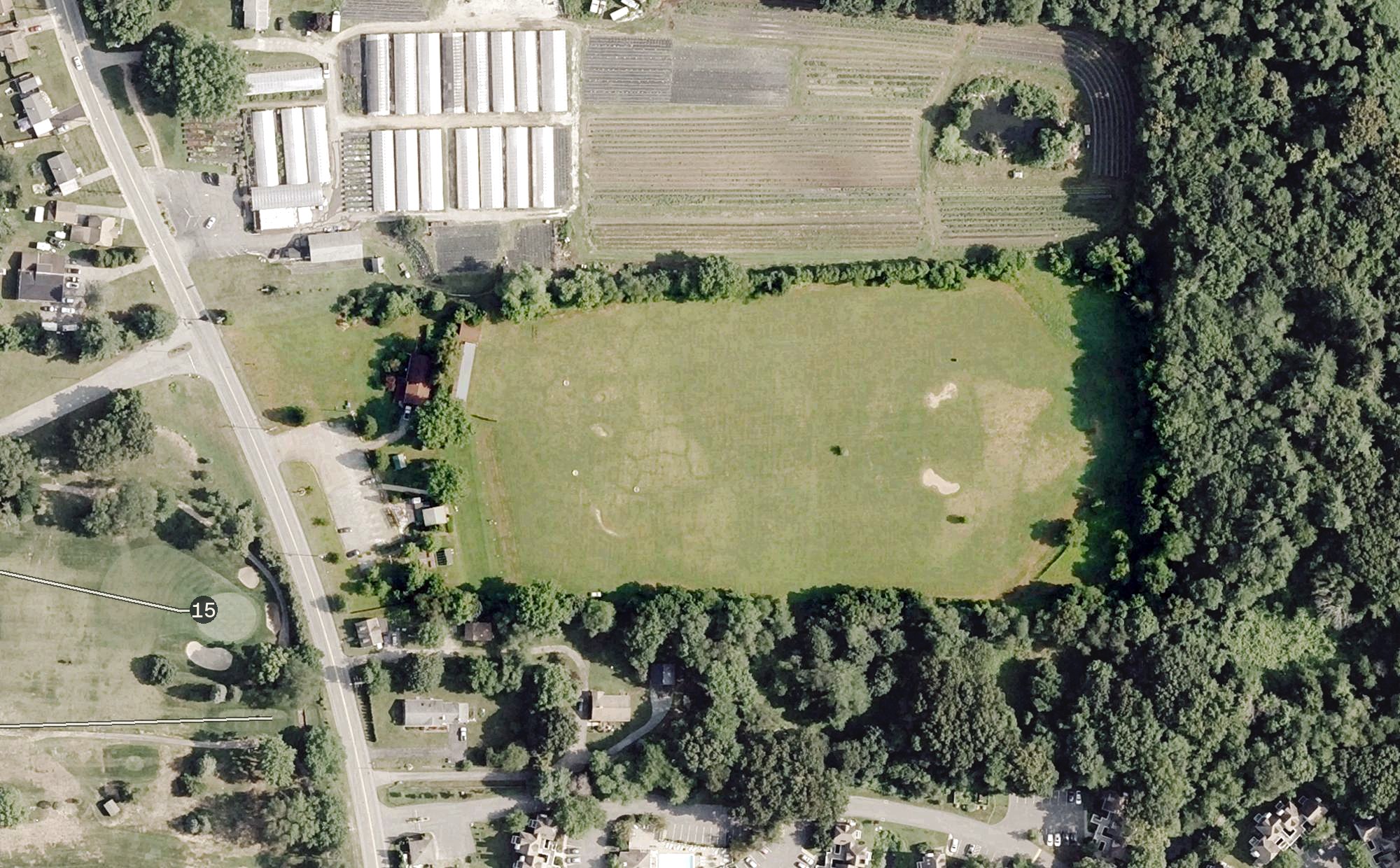Aerial view of Malerba's Golf Driving Range, CT