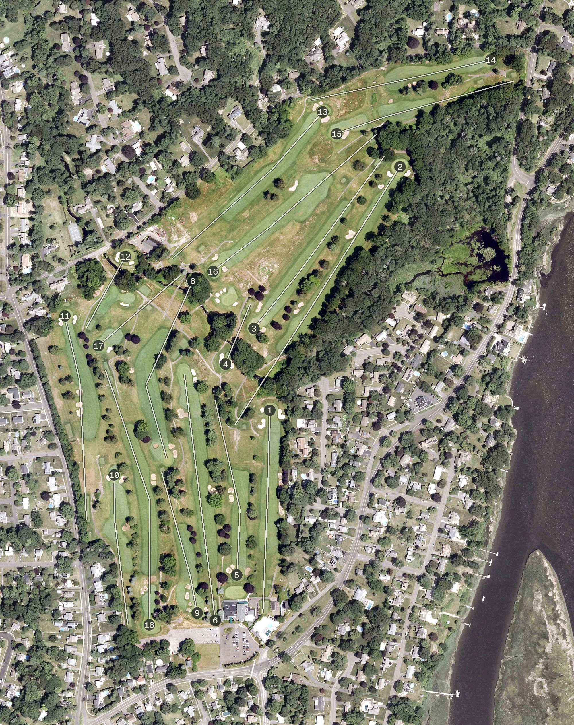 Aerial view of Mill River Country Club, CT