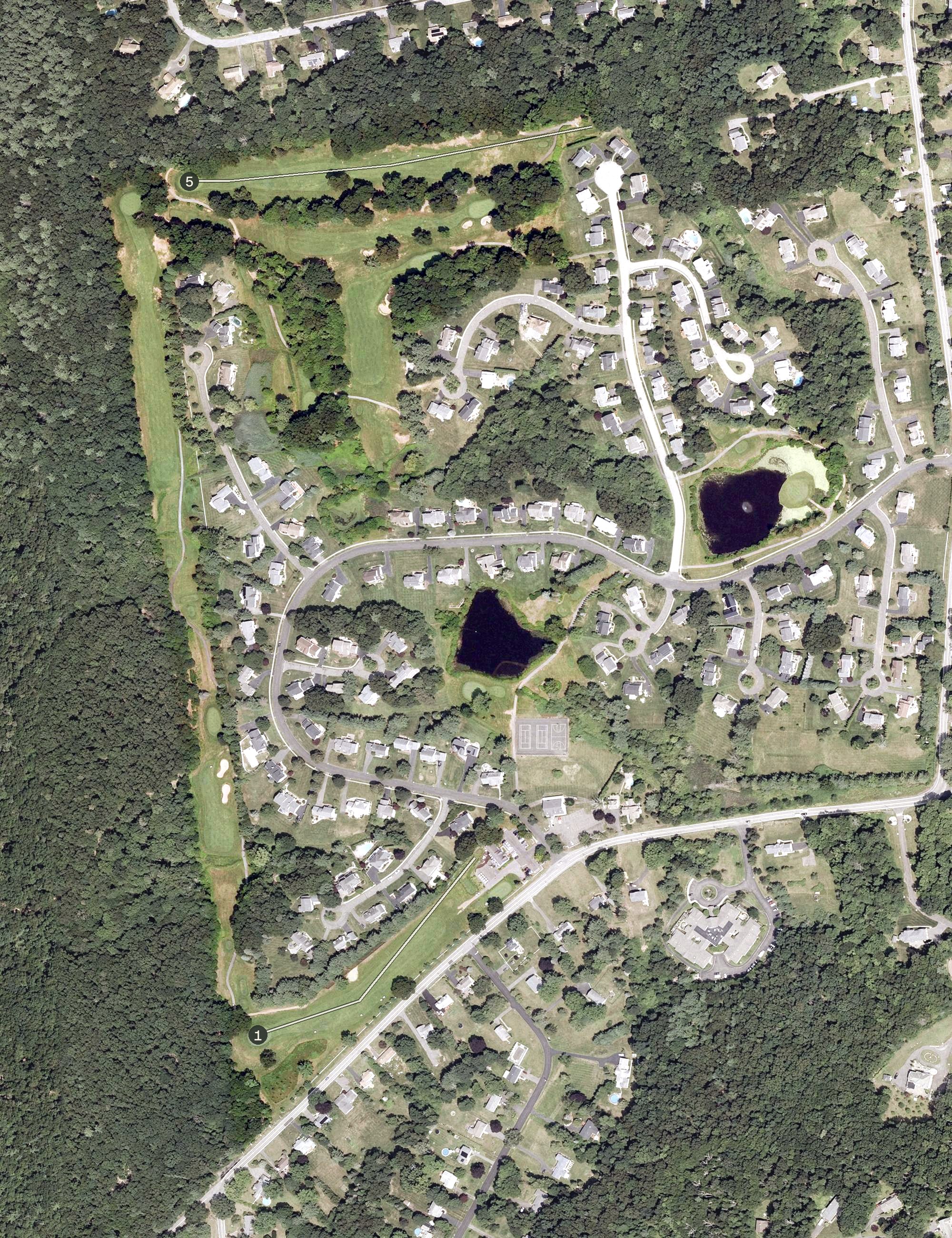 Aerial view of Minnechaug Golf Course, CT