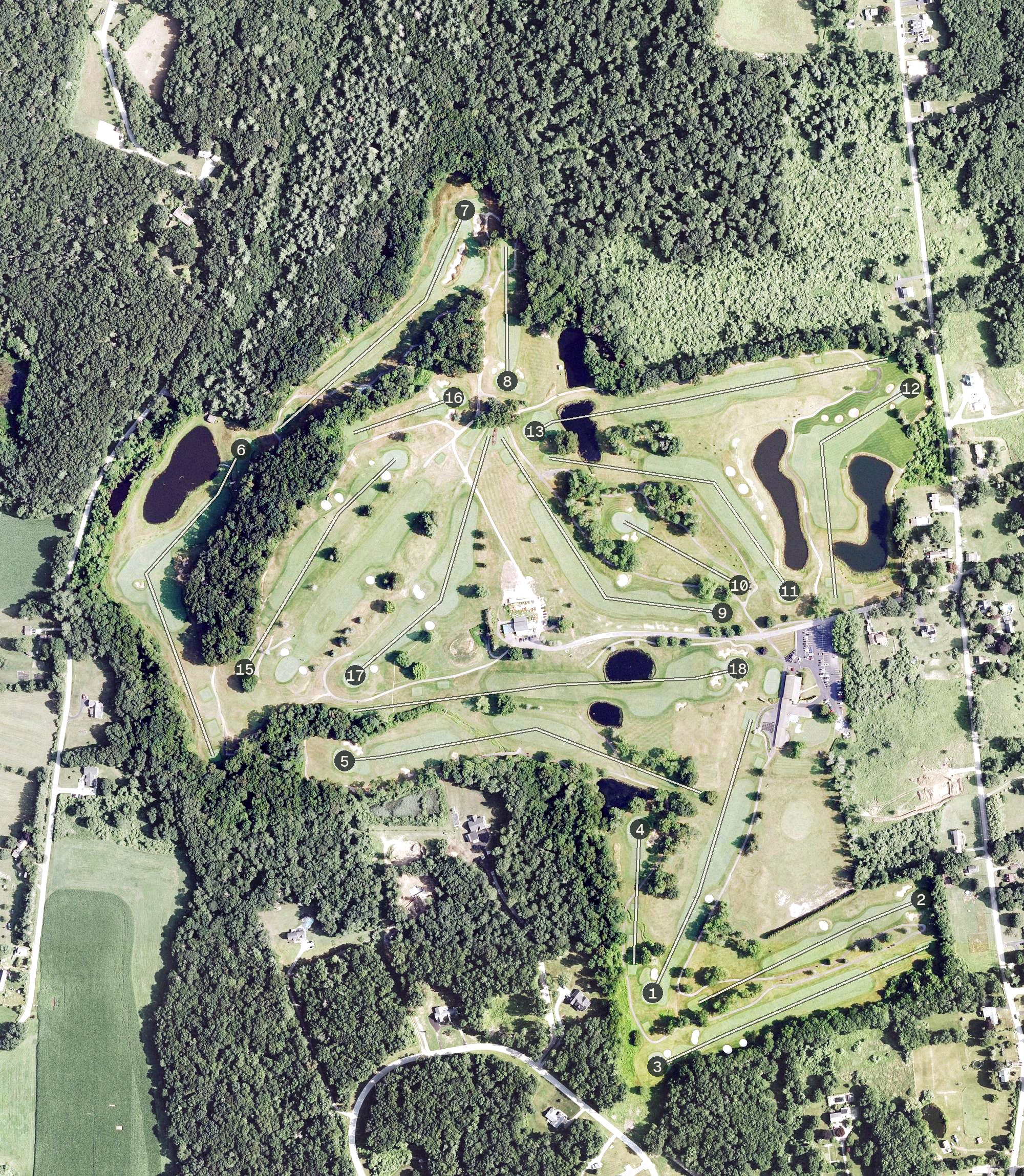 Aerial view of Mohegan Sun Country Club at Pautipaug Hill, CT