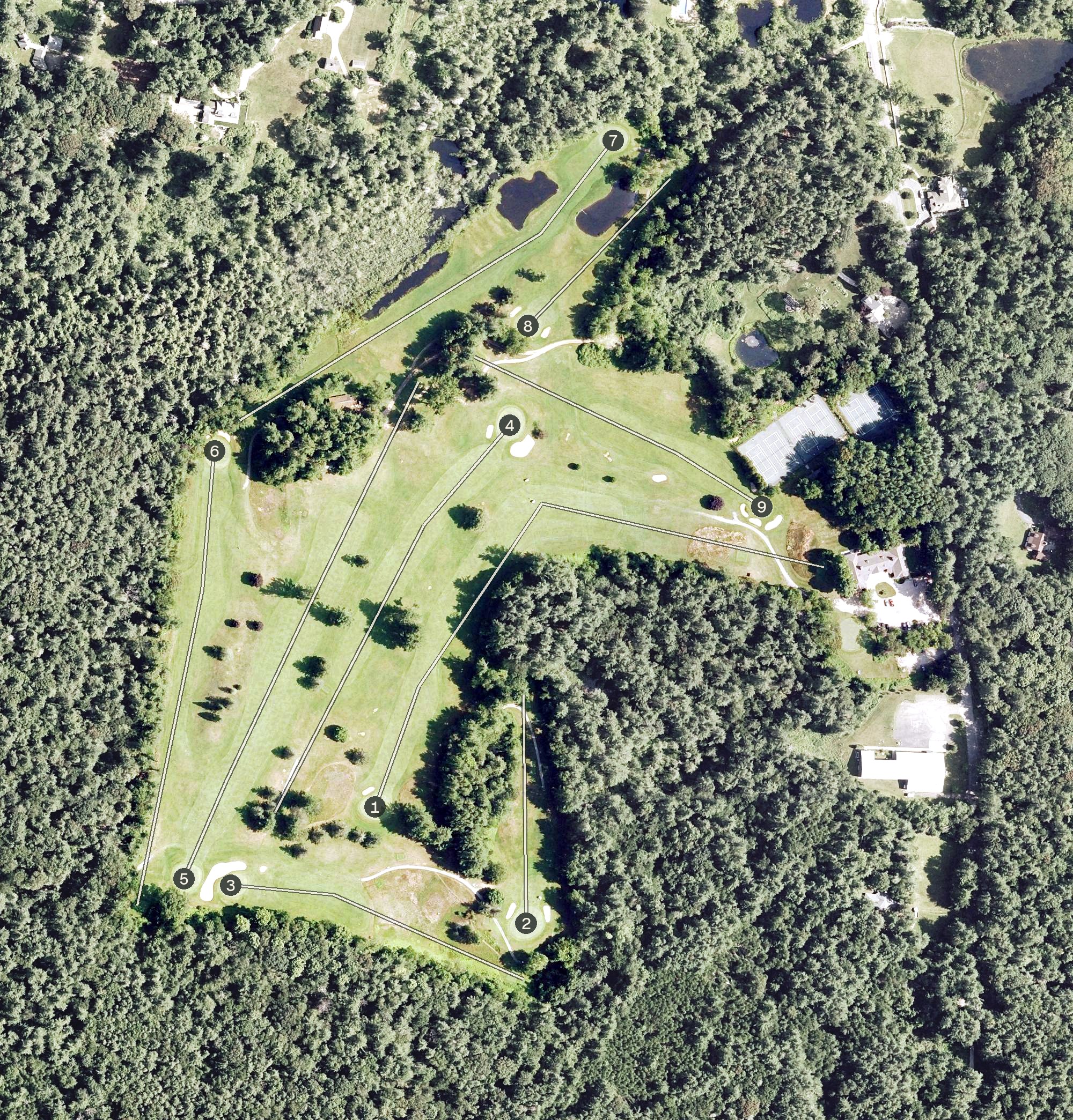 Aerial view of Norfolk Country Club, CT