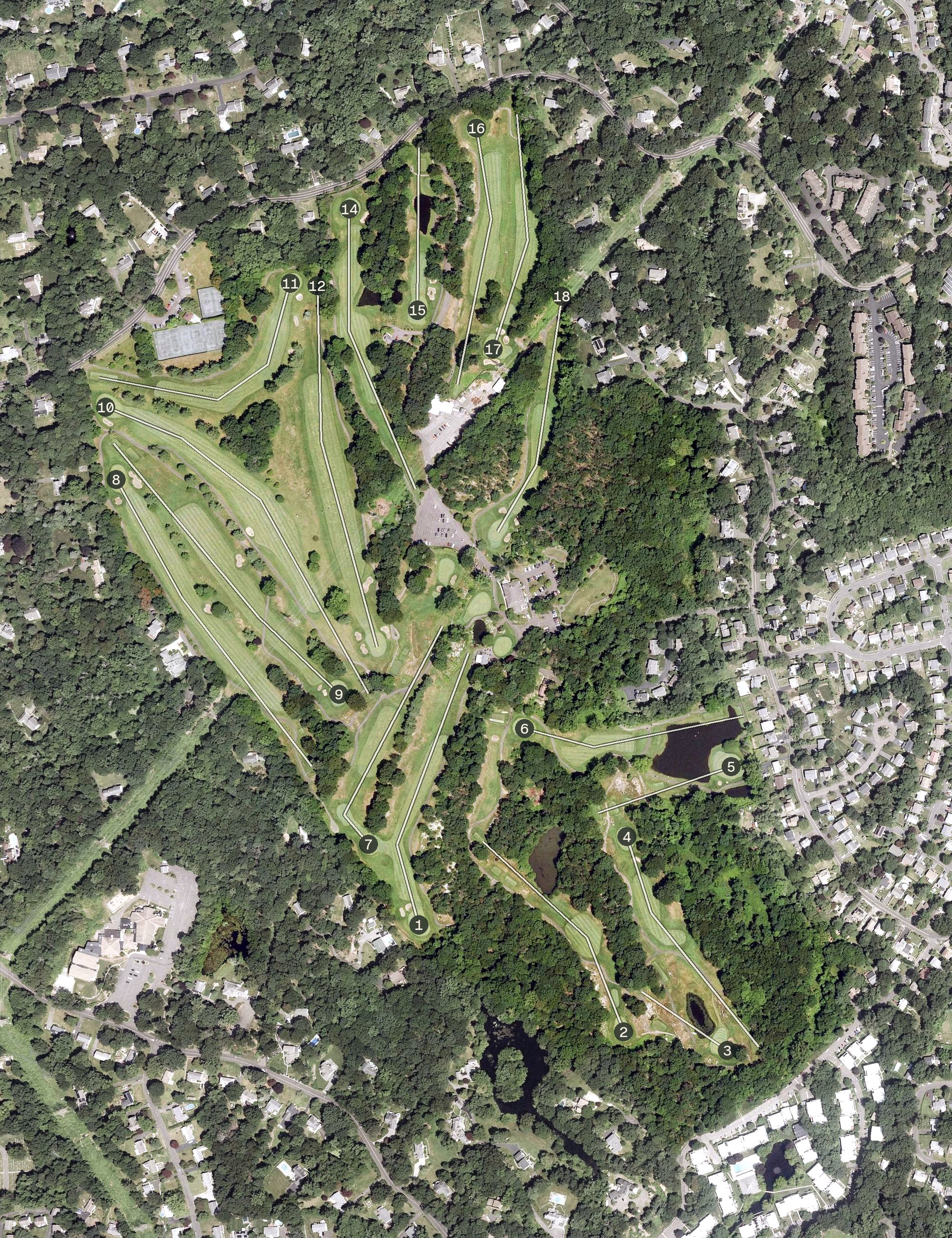 Aerial view of Oak Hills Park Golf Course, CT