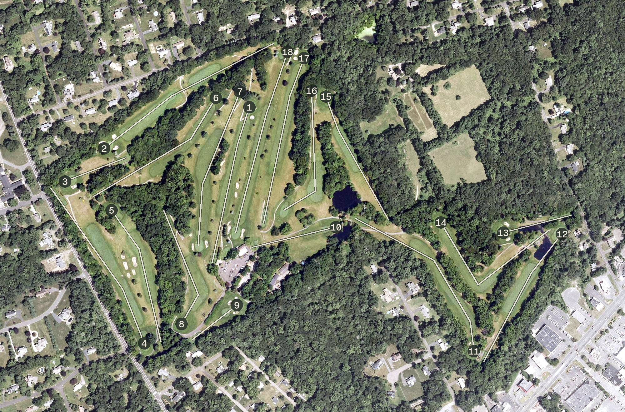 Aerial view of Orange Hills Country Club, CT