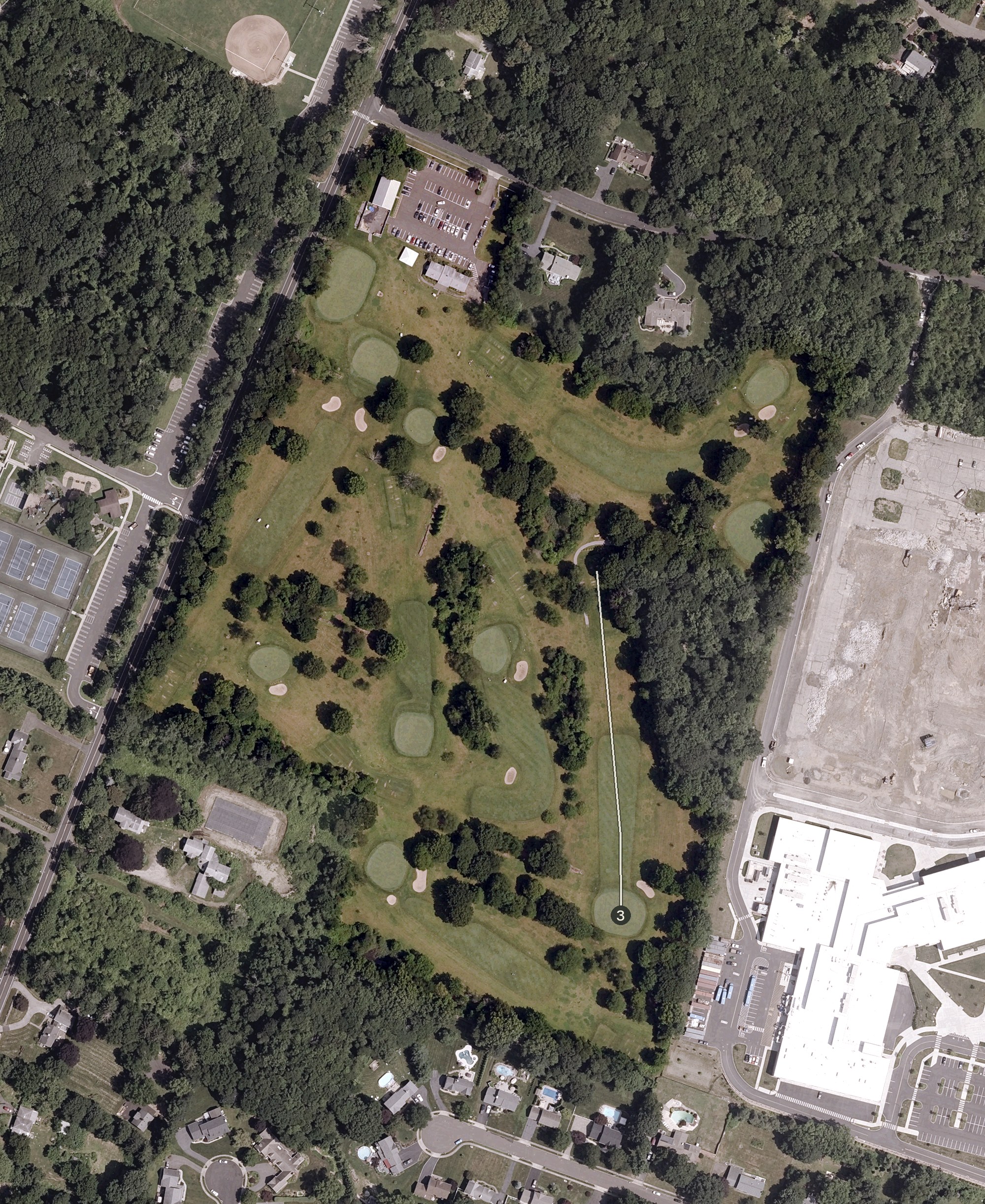 Aerial view of Orchards Golf Course, CT