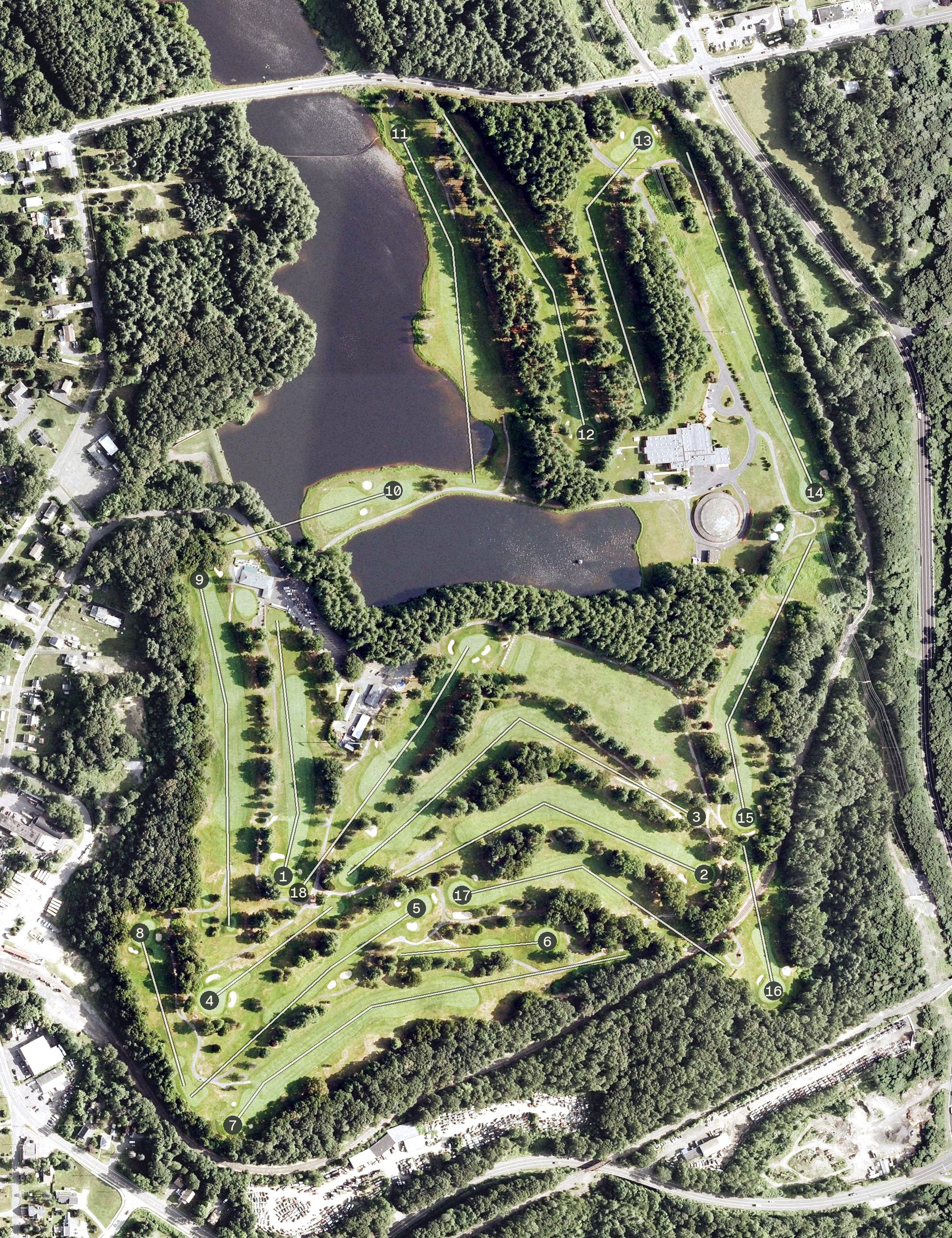 Aerial view of Pequabuck Golf Course, CT
