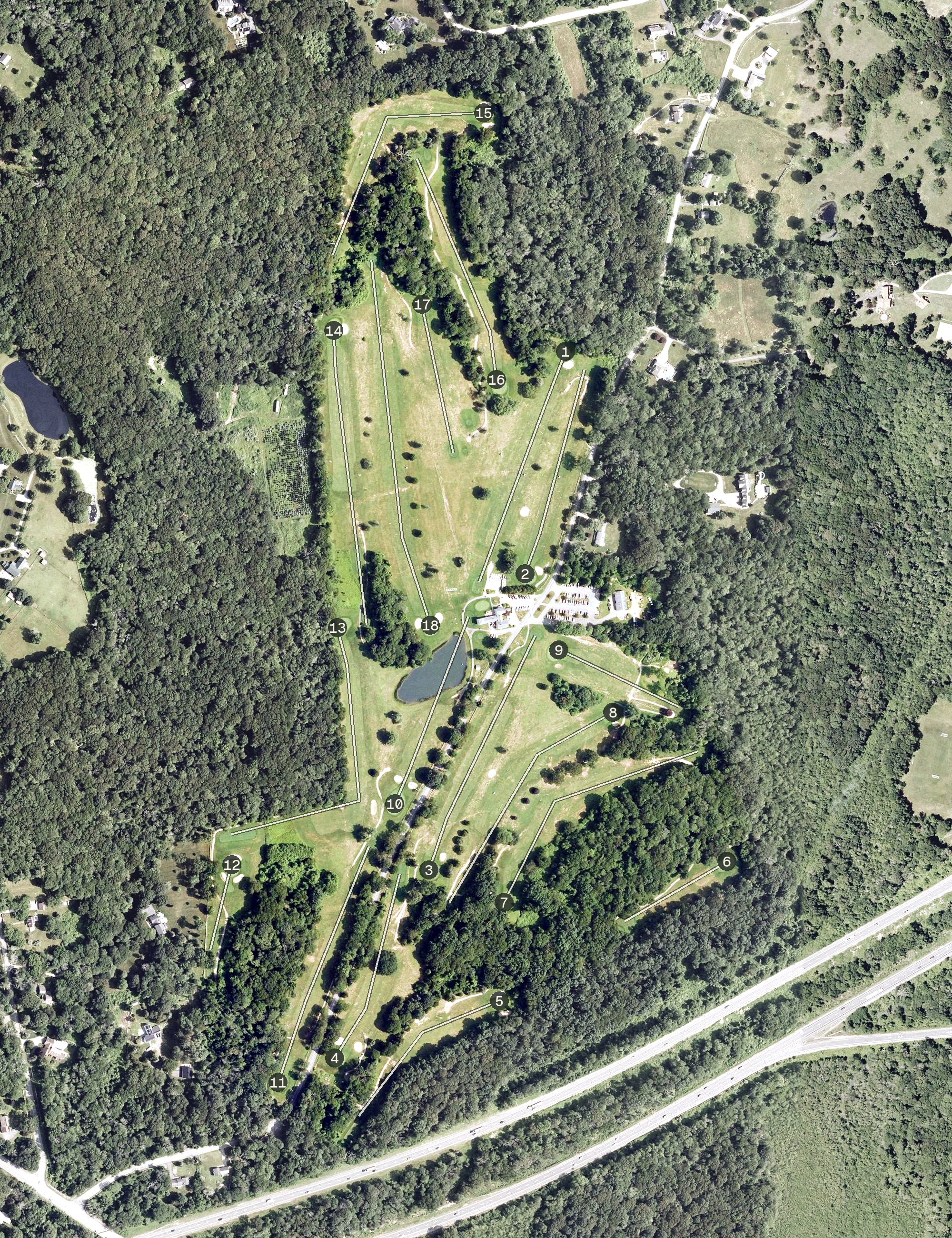 Aerial view of Pequot Golf Club, CT