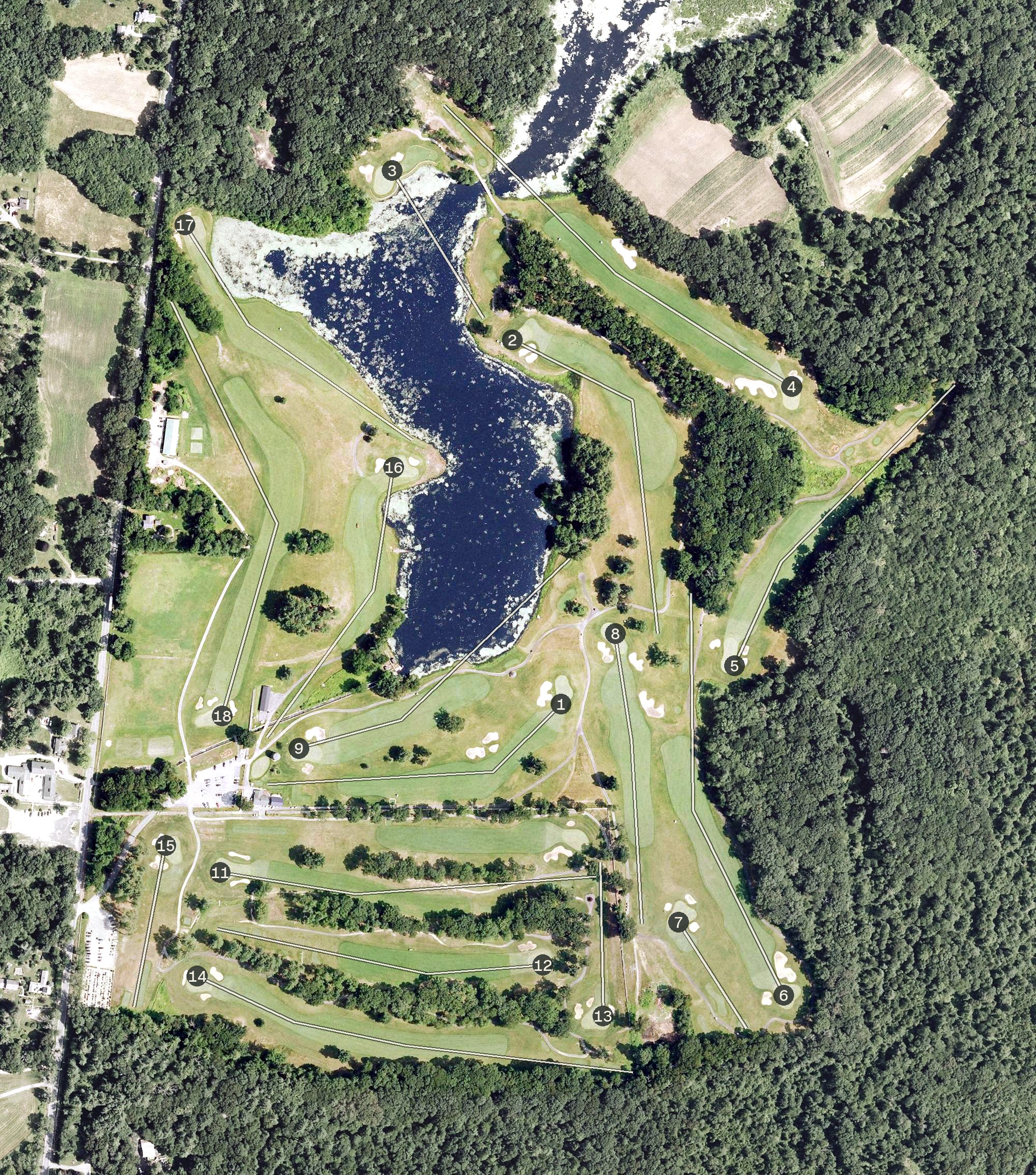 Aerial view of Quinnatisset Country Club, CT