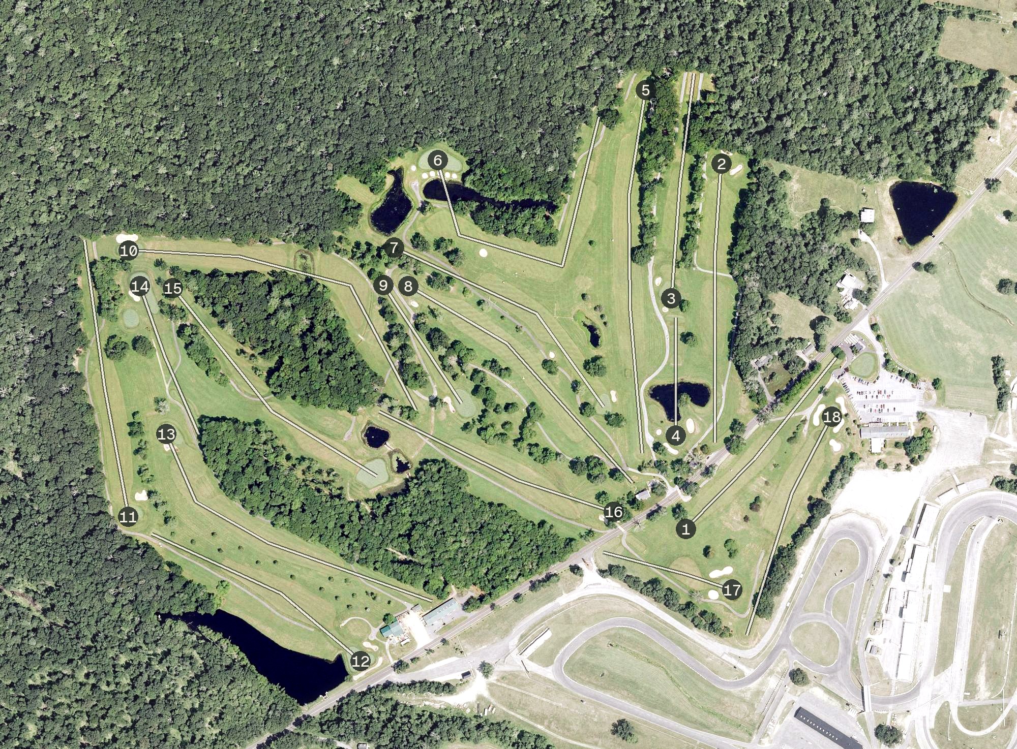 Aerial view of Raceway Golf Club, CT