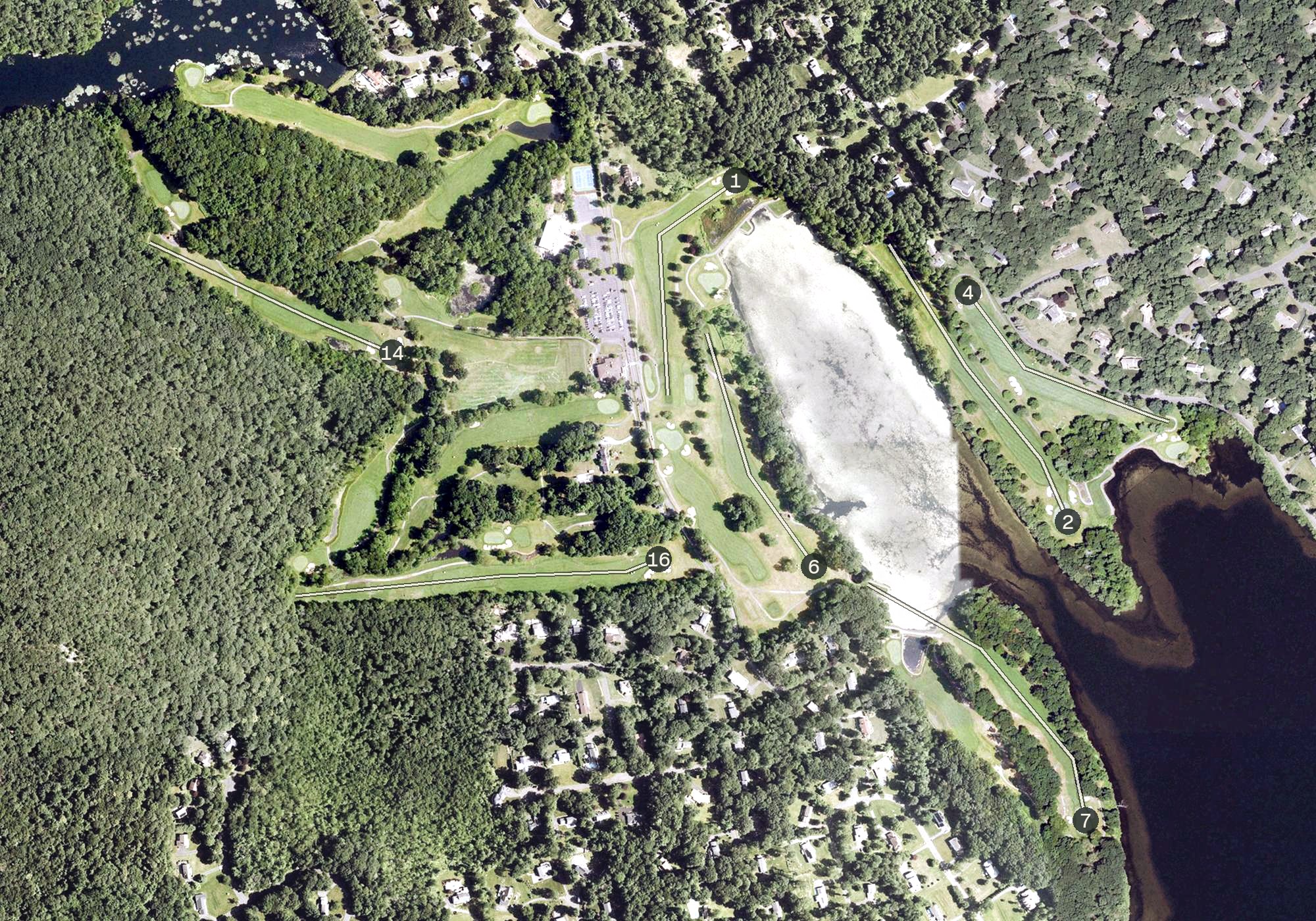 Aerial view of Richter Park Golf Course, CT