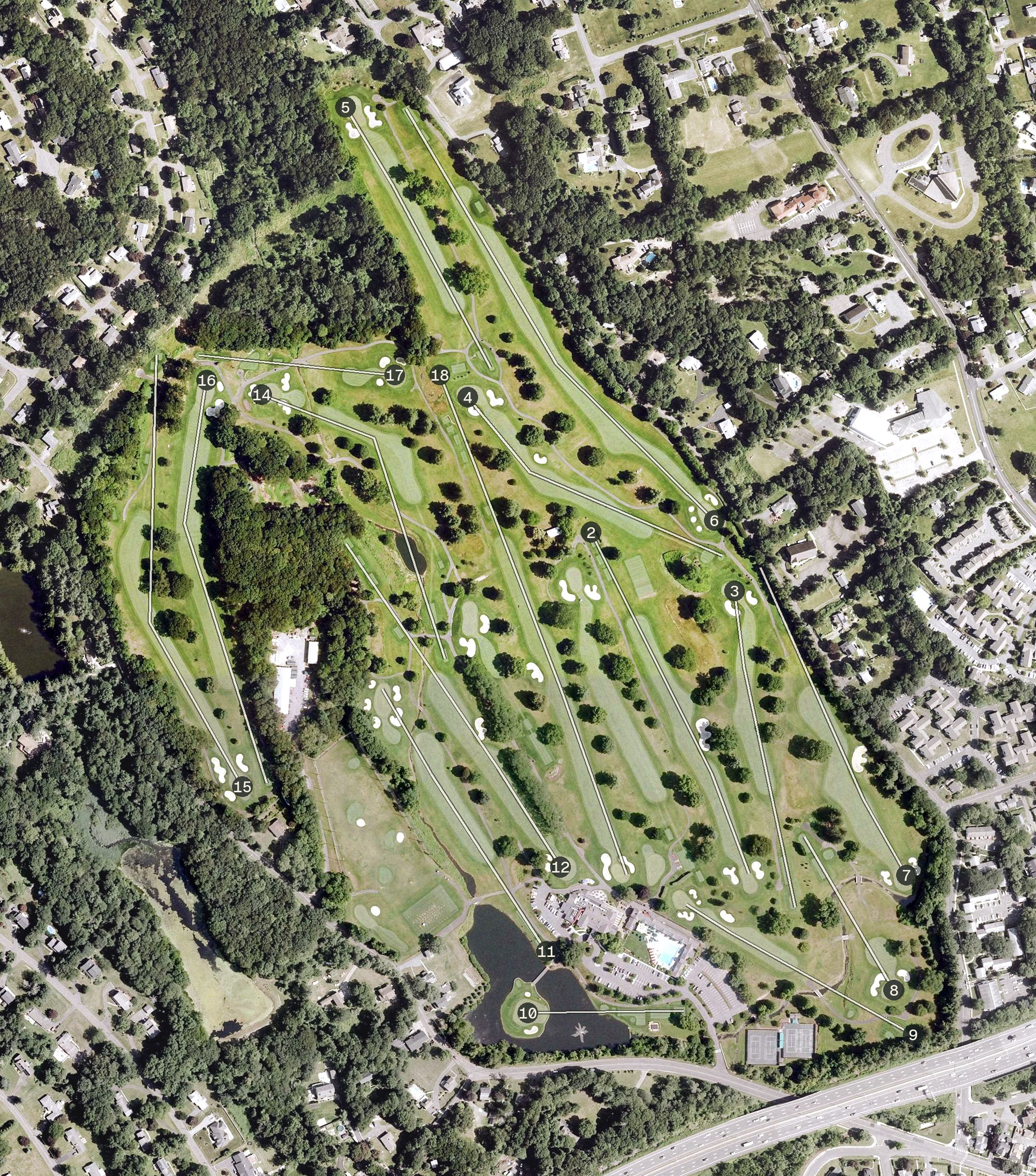 Aerial view of Ridgewood Country Club, CT