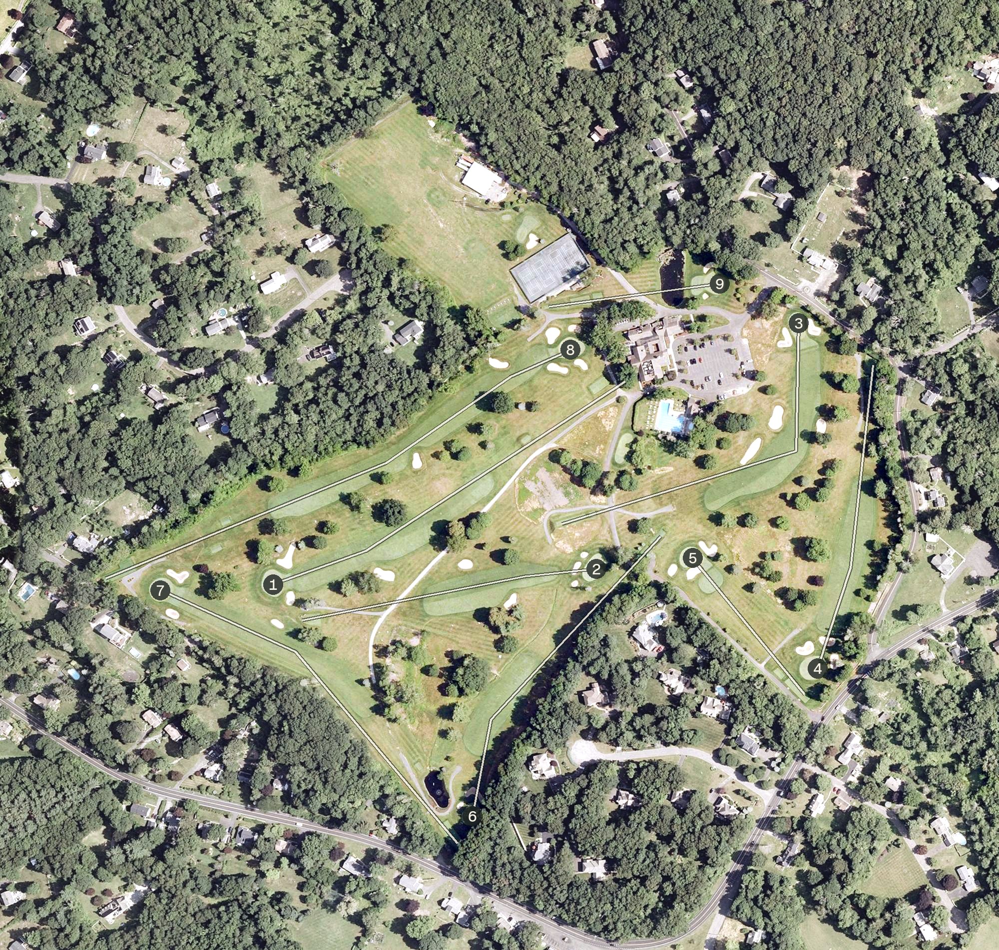 Aerial view of Rock Ridge Country Club, CT
