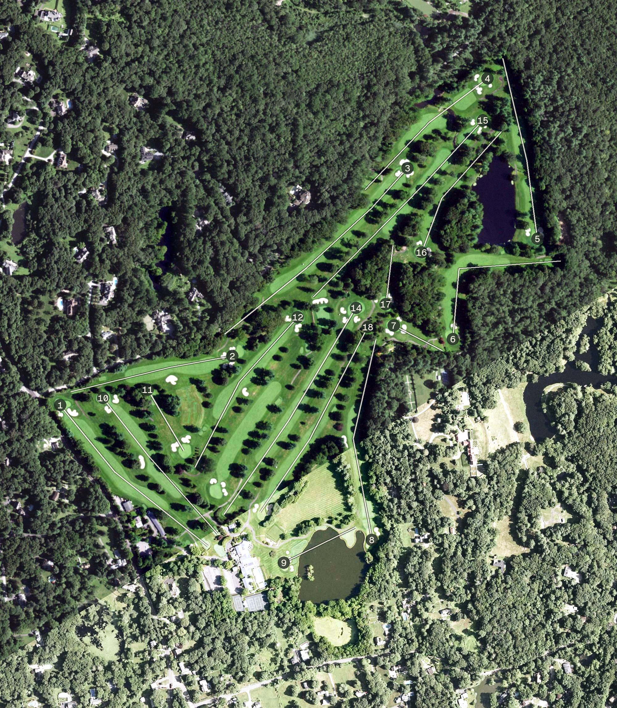 Aerial view of Rockrimmon Country Club, CT