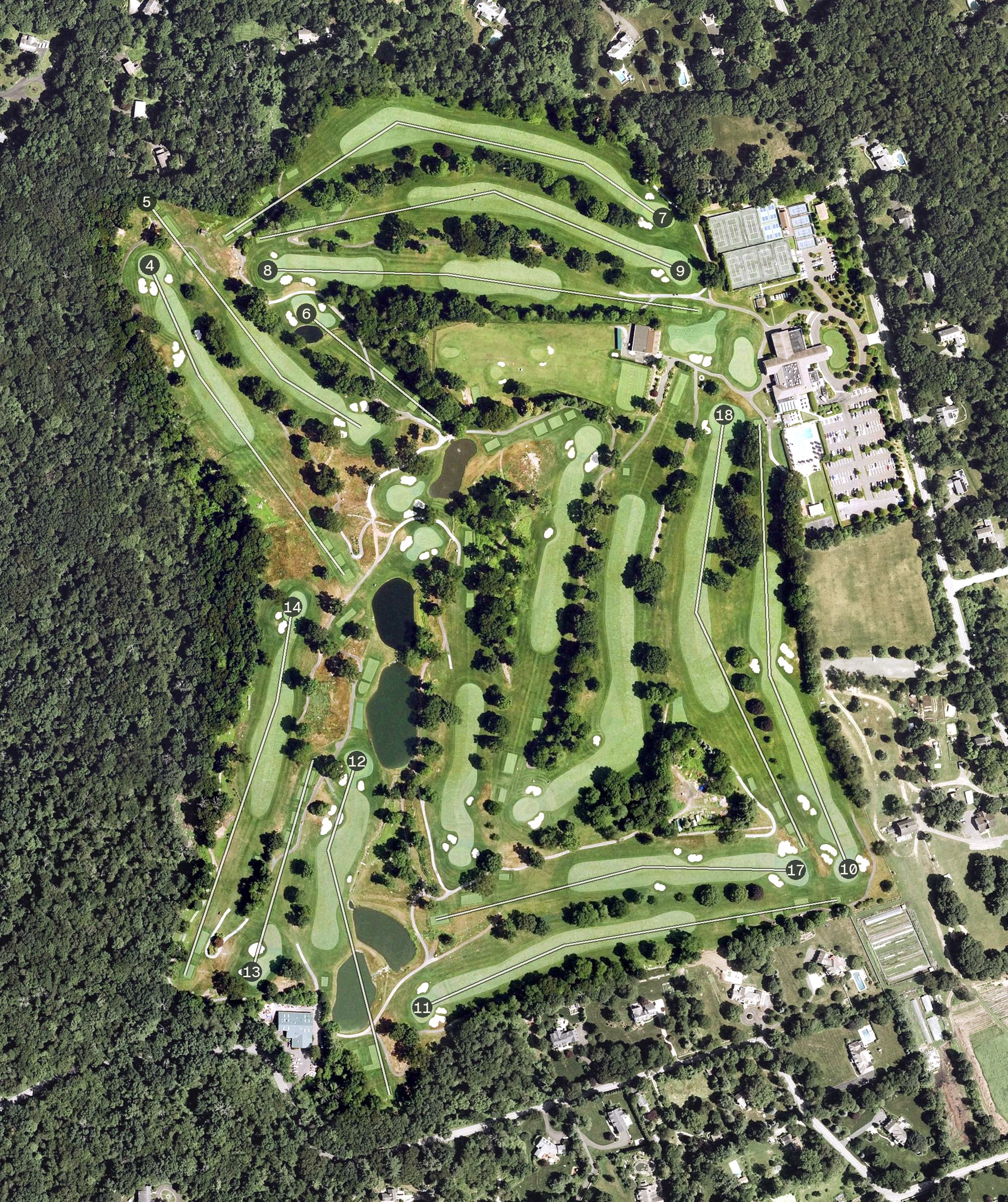 Aerial view of Rolling Hills Country Club, CT