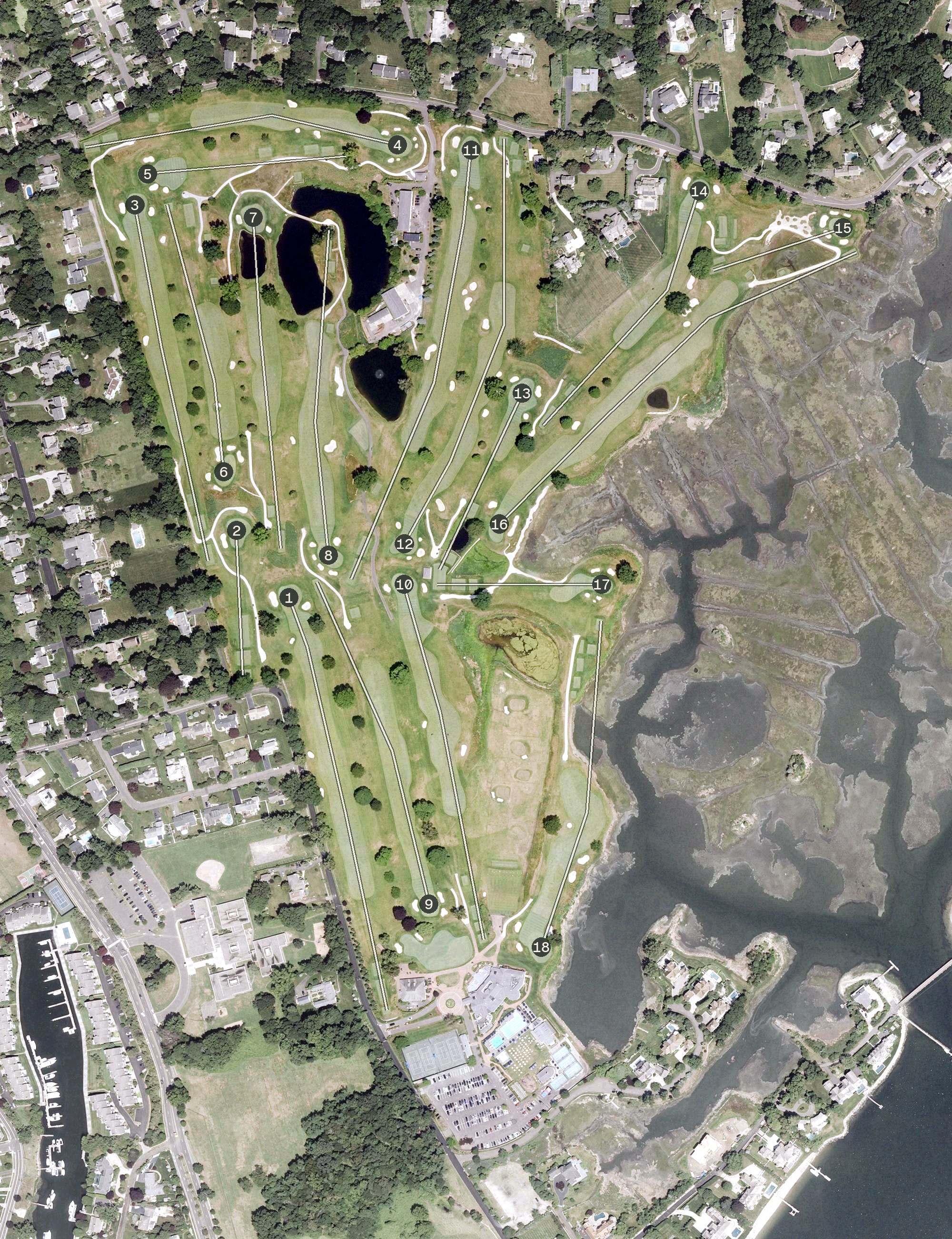 Aerial view of Shorehaven Golf Club, CT