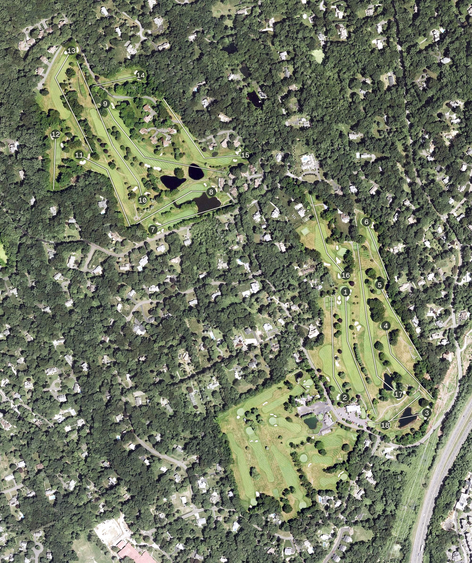 Aerial view of Silvermine Golf Club, CT