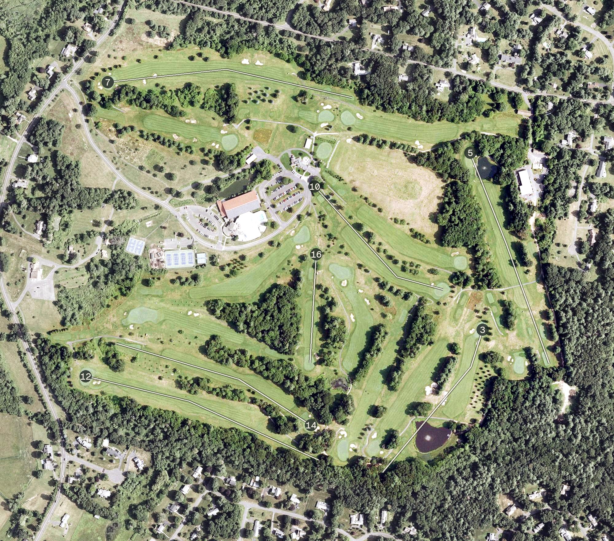 Aerial view of Simsbury Farms Golf Course, CT