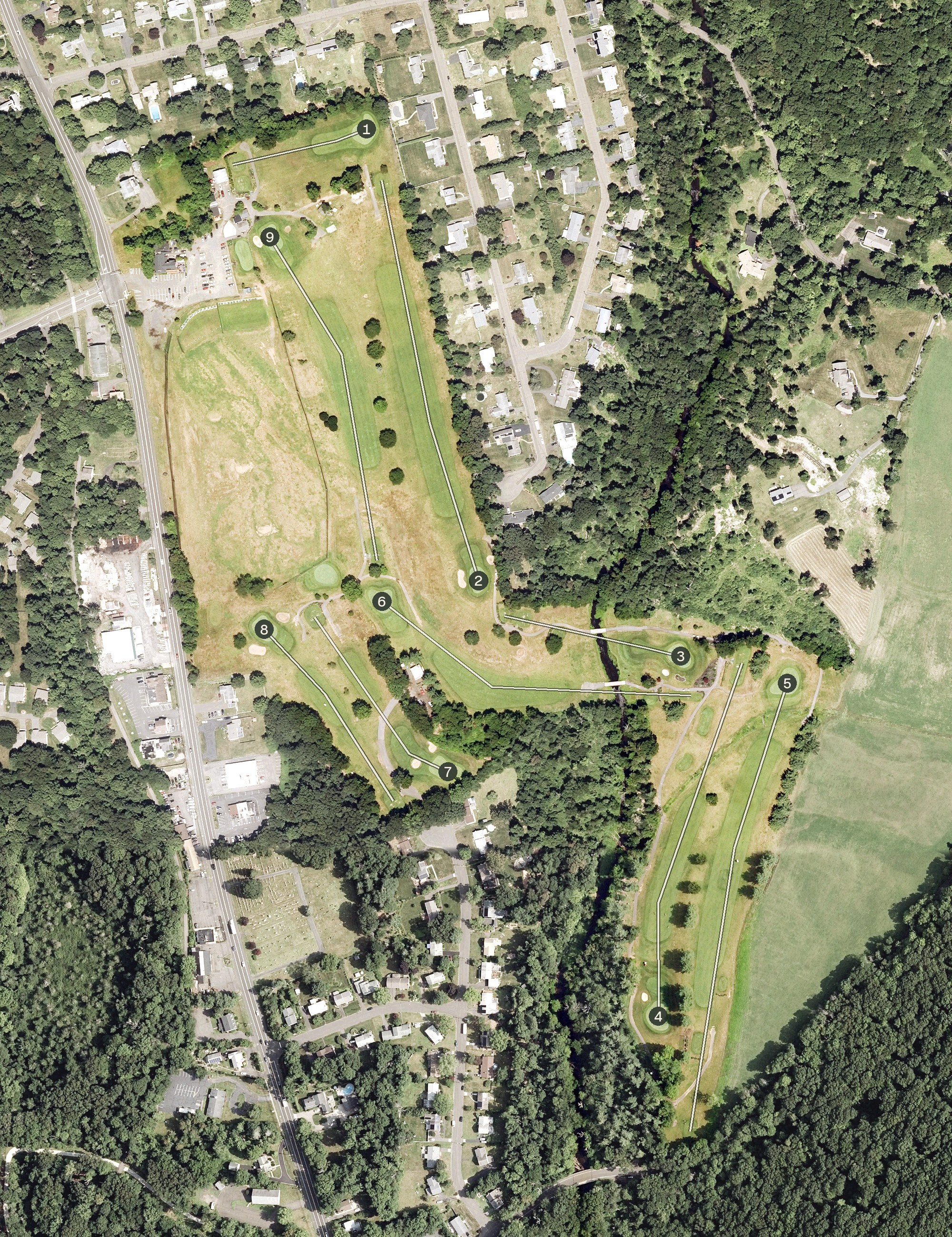 Aerial view of Sleeping Giant Golf Course, CT