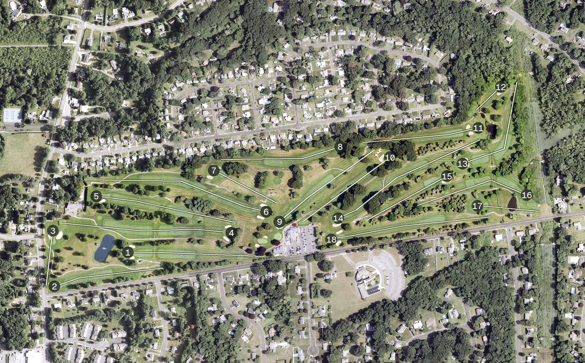 Aerial view of Southington Country Club, CT