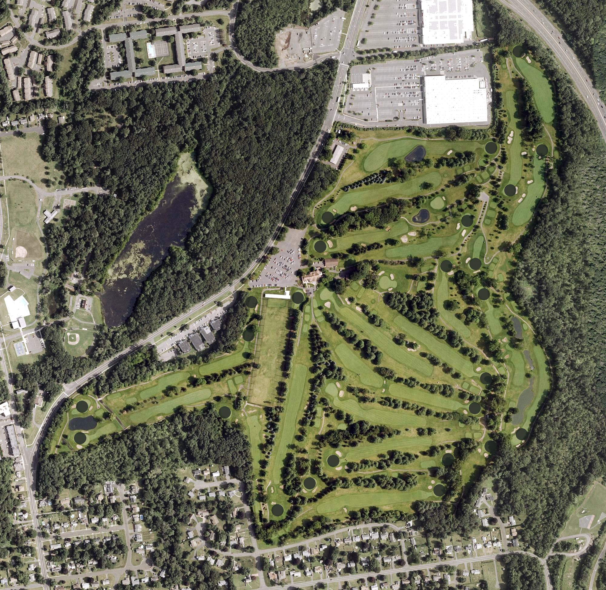 Aerial view of Stanley Golf Course, CT
