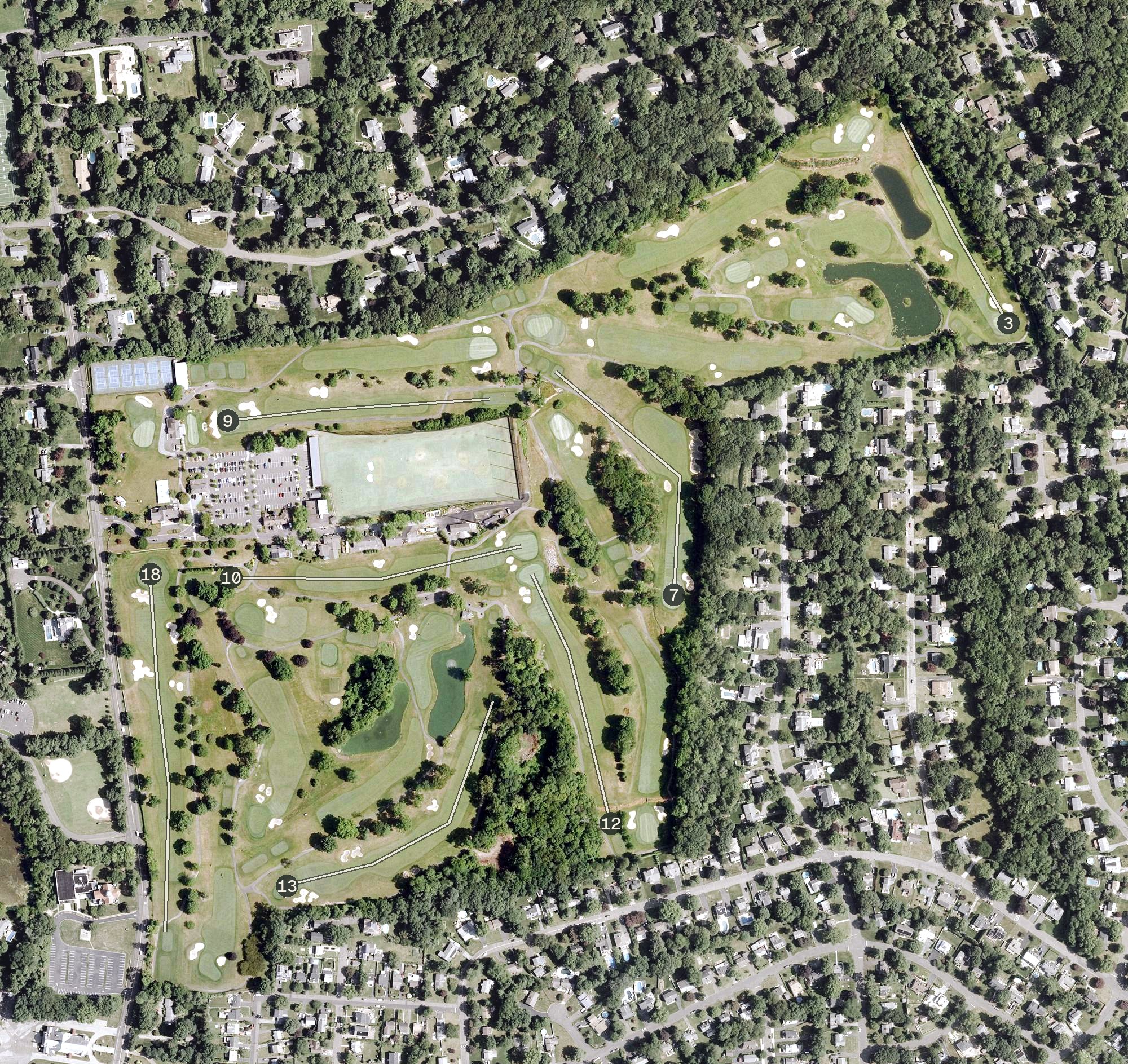 Aerial view of Sterling Farms Golf Club, CT