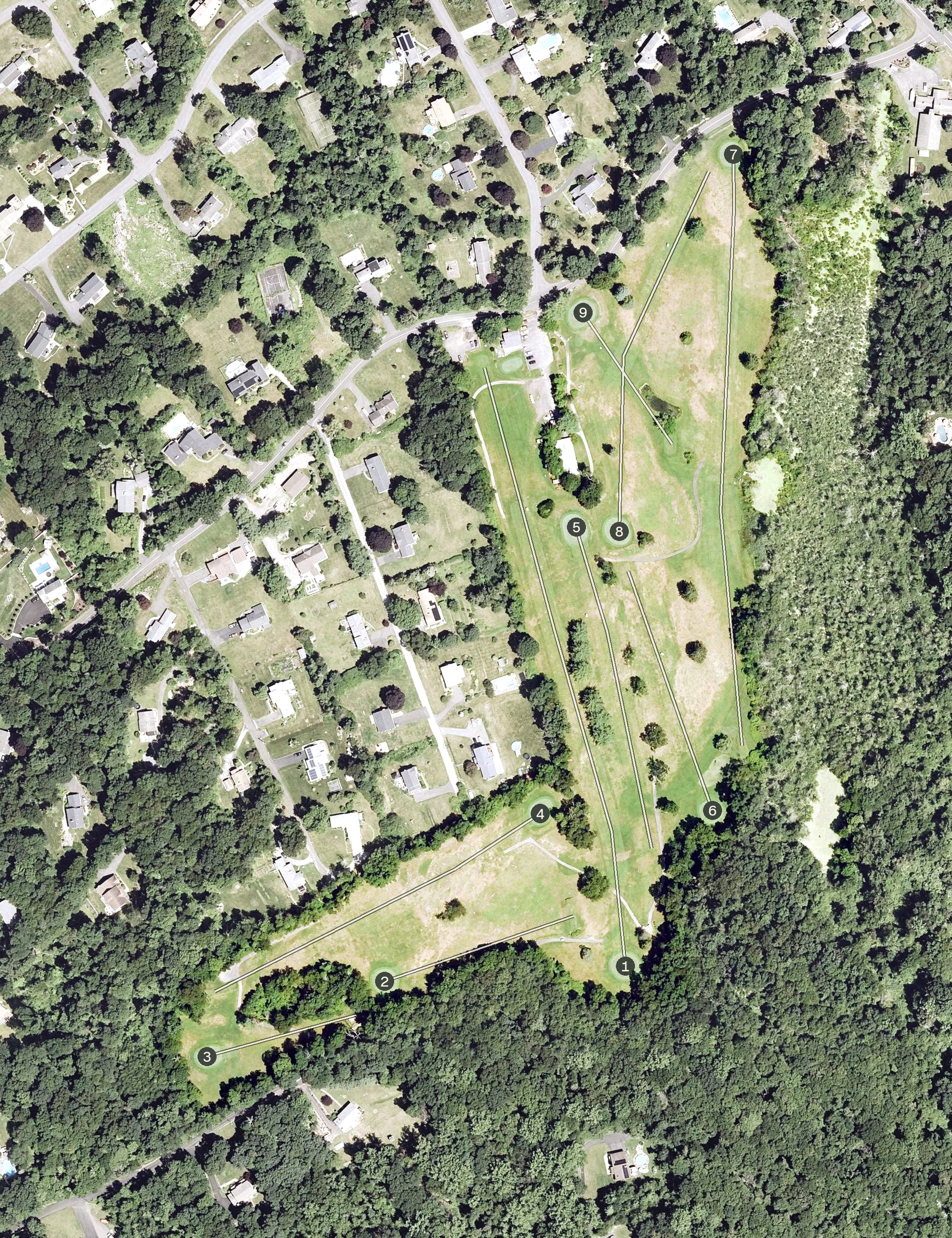 Aerial view of Sunset Hill Golf Club, CT