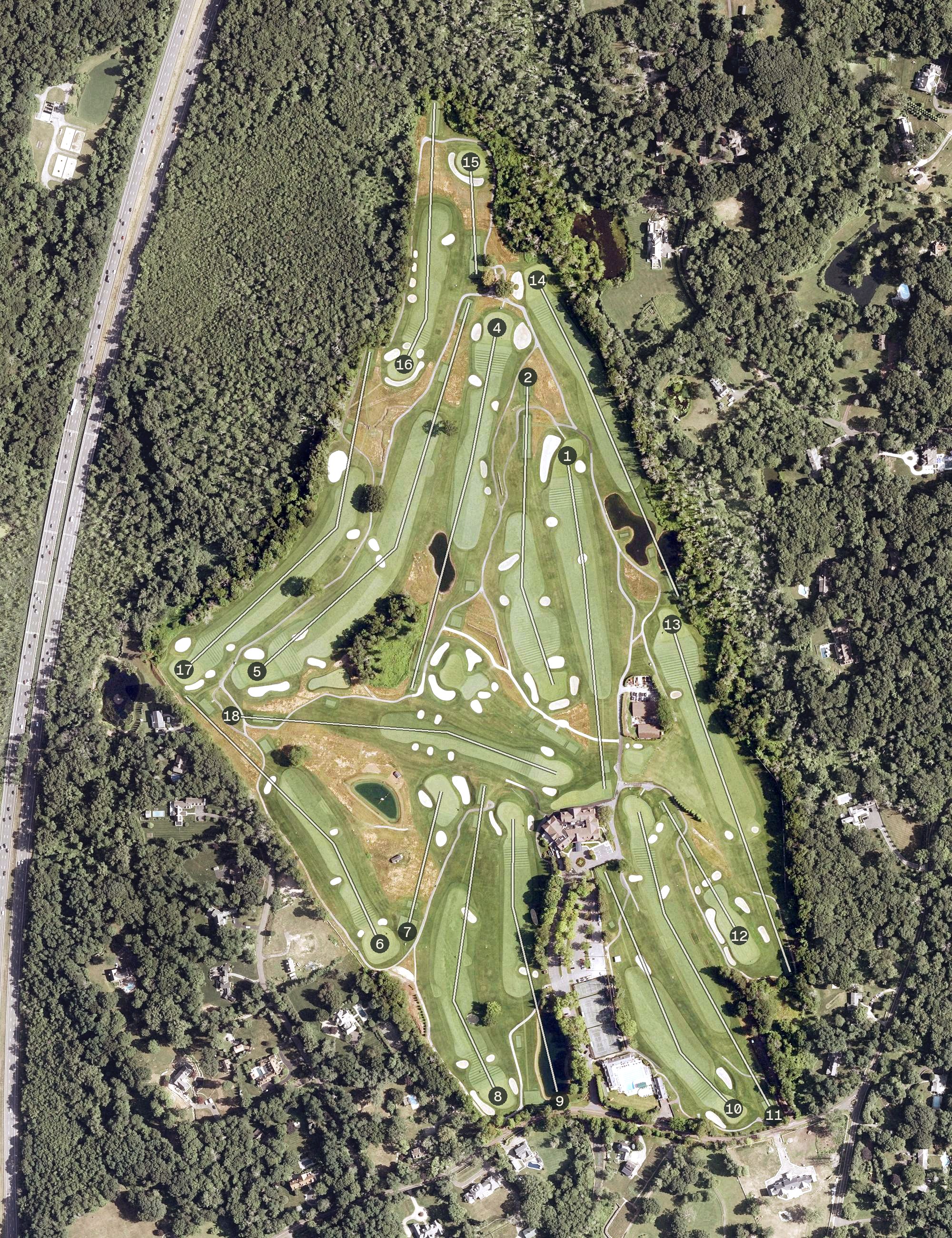 Aerial view of Tamarack Country Club, CT