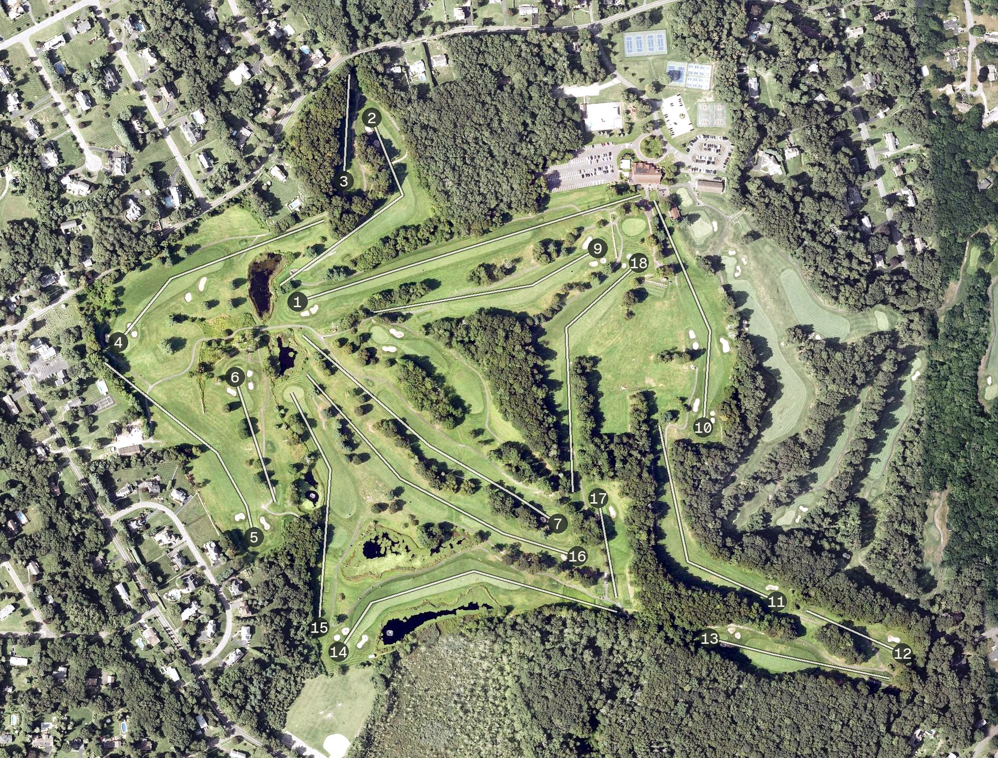 Aerial view of Tashua Knolls Golf Course, CT