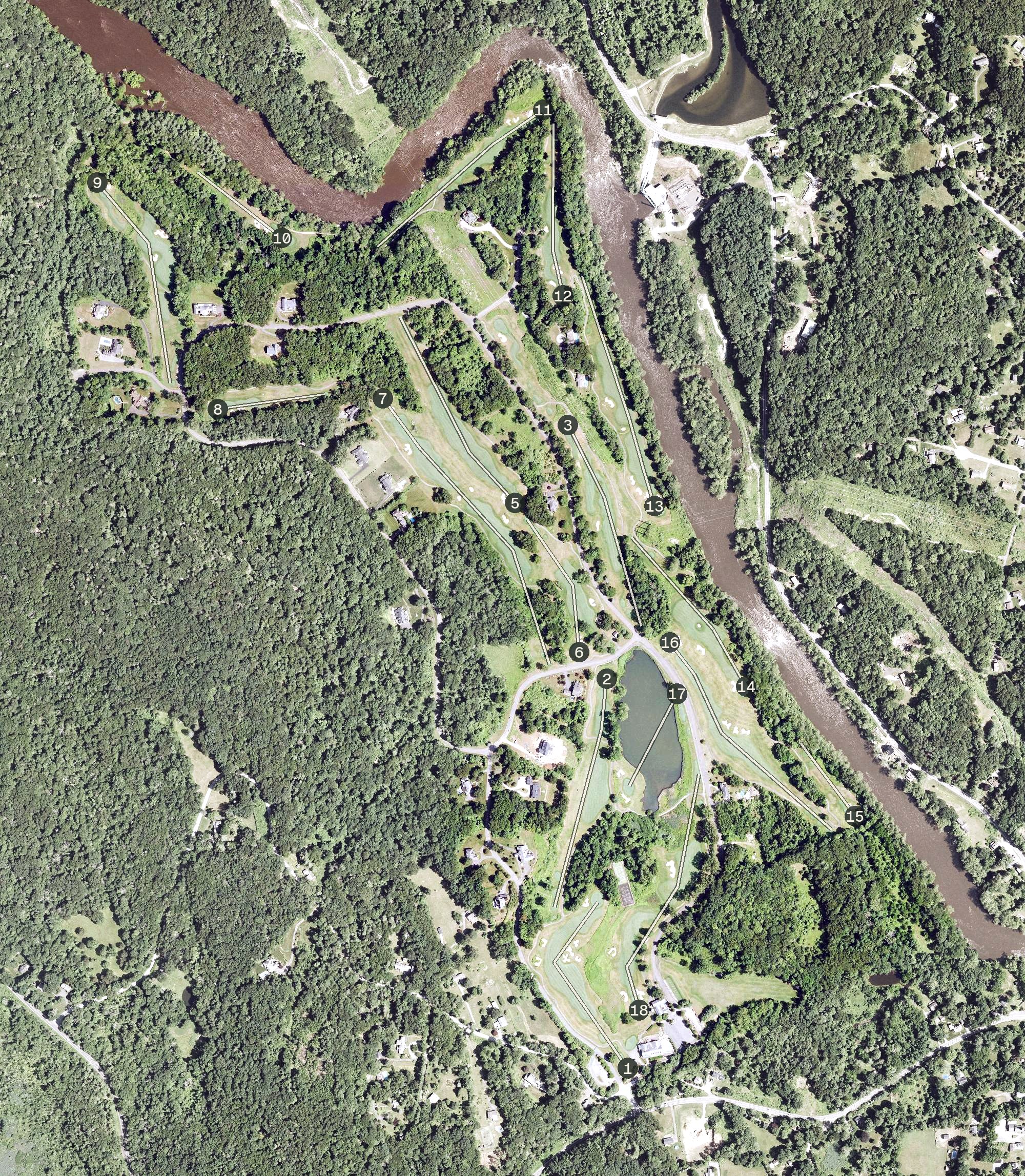 Aerial view of The Club at River Oaks, CT