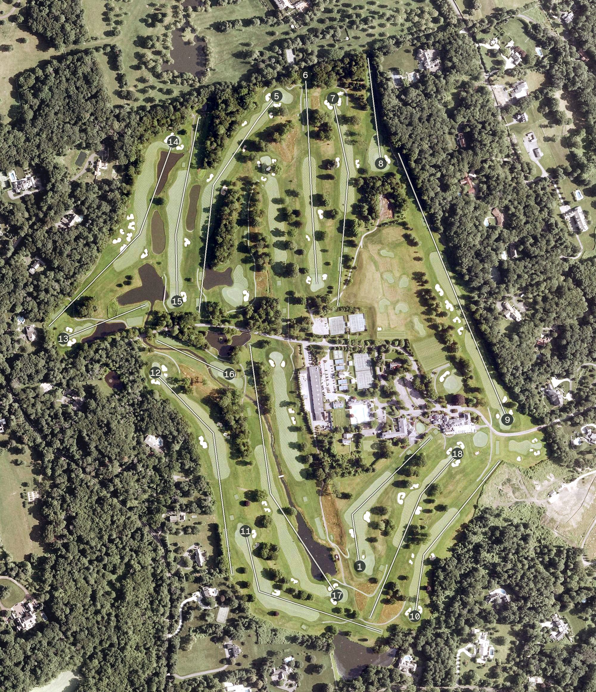 Aerial view of The Stanwich Club, CT