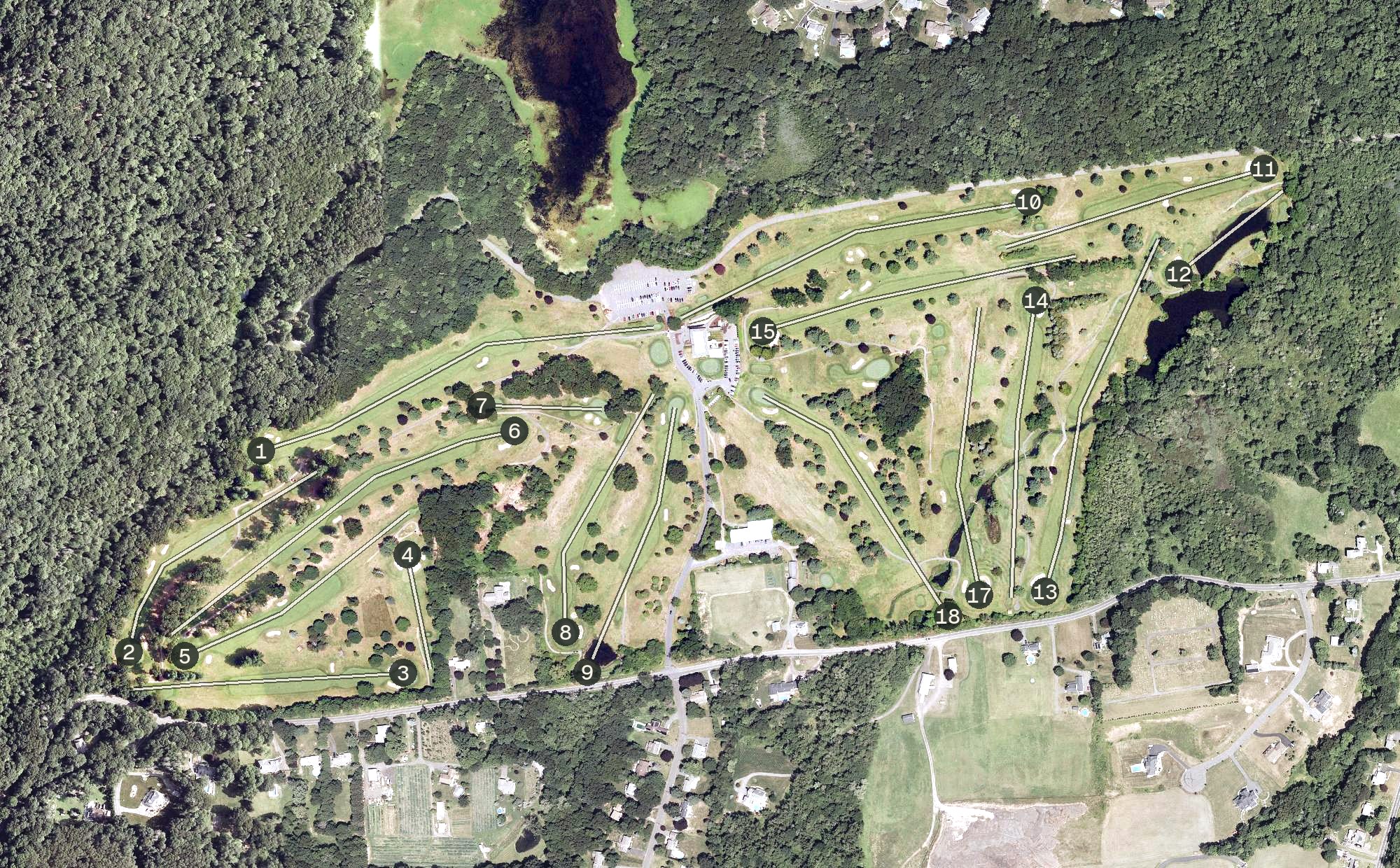 Aerial view of Timberlin Golf Course, CT