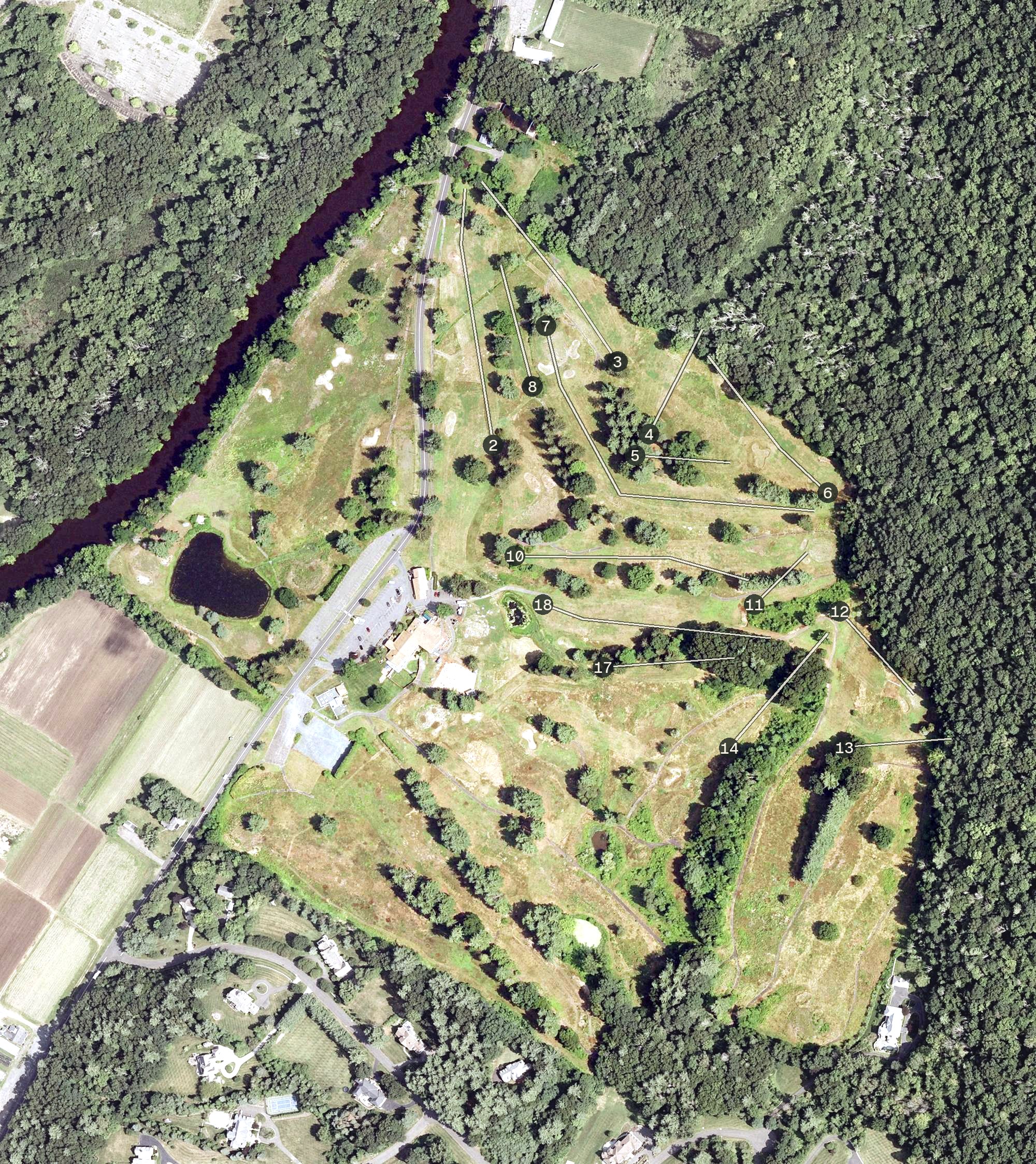 Aerial view of Tower Ridge Disc Golf, CT