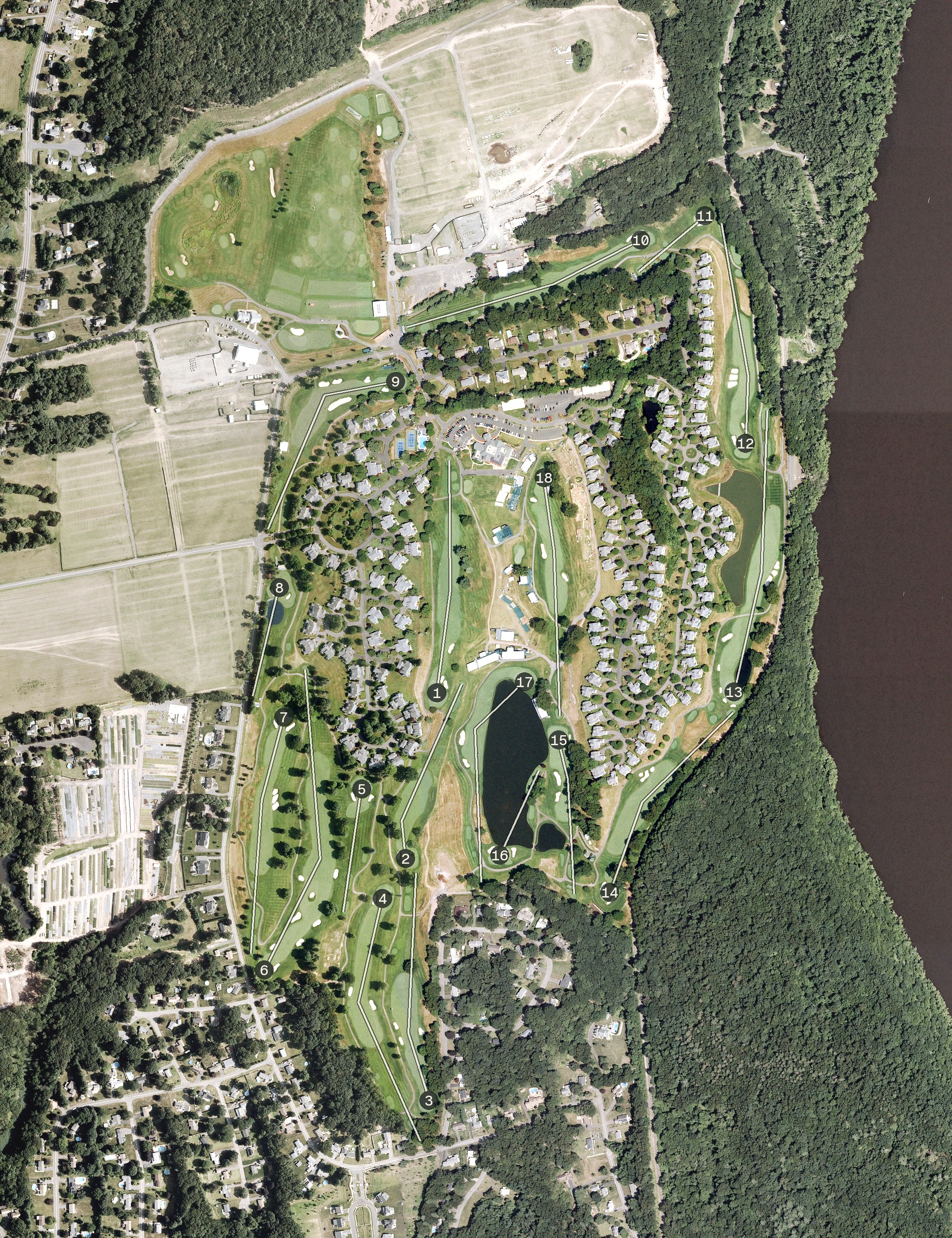 Aerial view of TPC River Highlands, CT