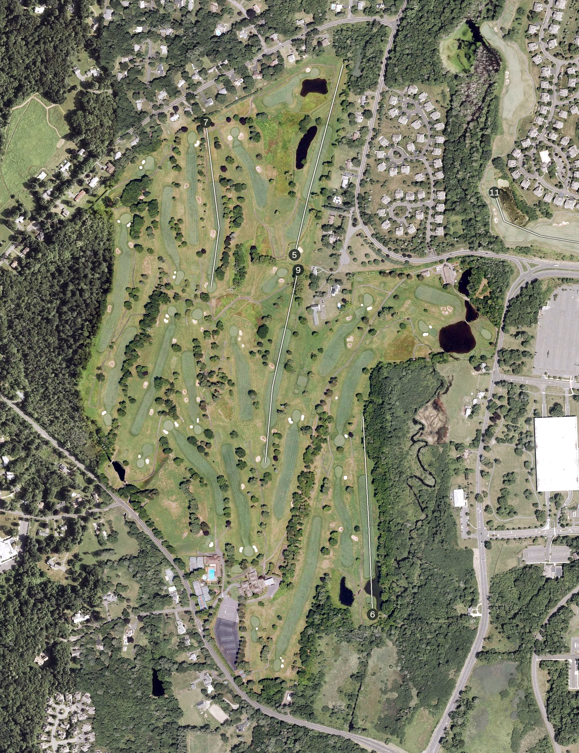 Aerial view of Tumble Brook Country Club, CT
