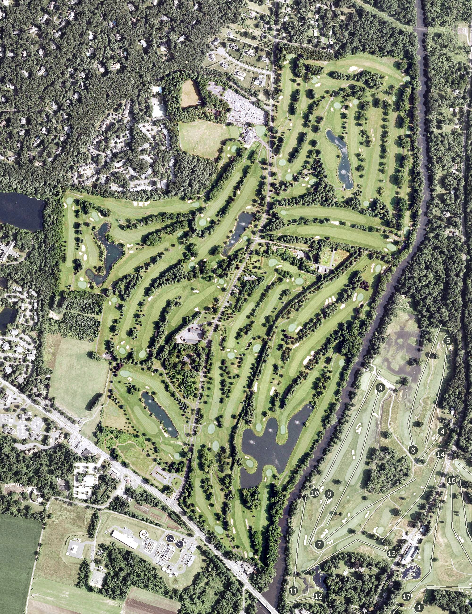 Aerial view of Tunxis Plantation Country Club, CT